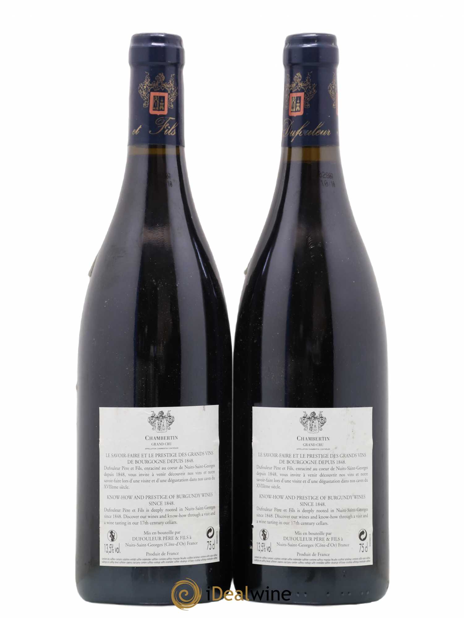 Chambertin Grand Cru Dufouleur 2003 - Lot de 2 bouteilles - 1