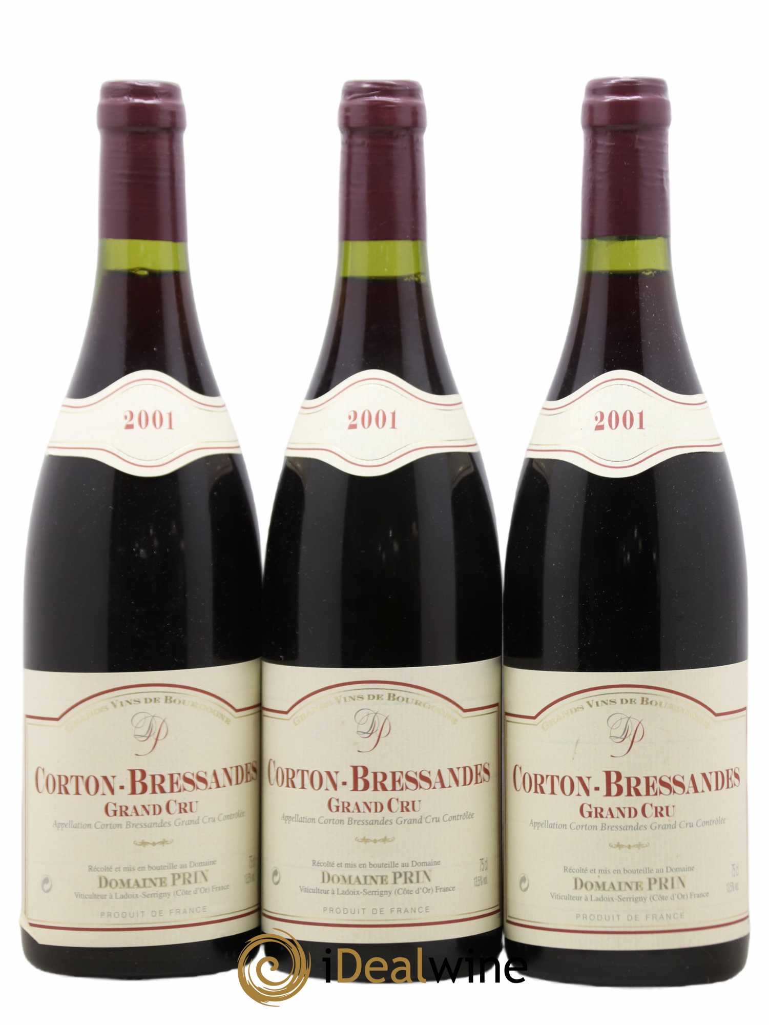 Corton Grand Cru Bressandes Domaine Prin 2001 - Lot de 3 bouteilles - 0