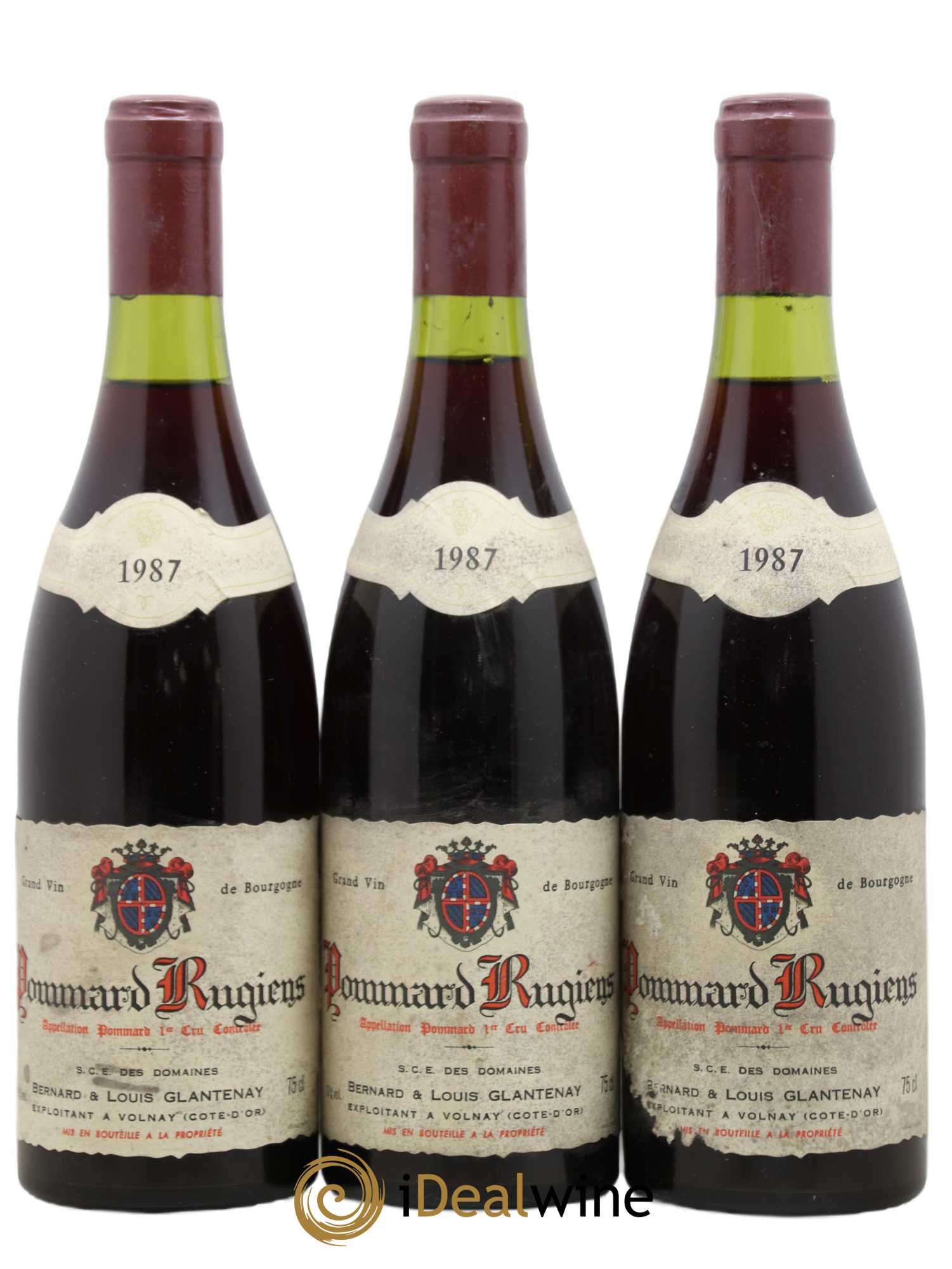Pommard 1er Cru Les Rugiens Bernard et Thierry Glantenay (Domaine) 1987 - Lot de 3 bouteilles - 0