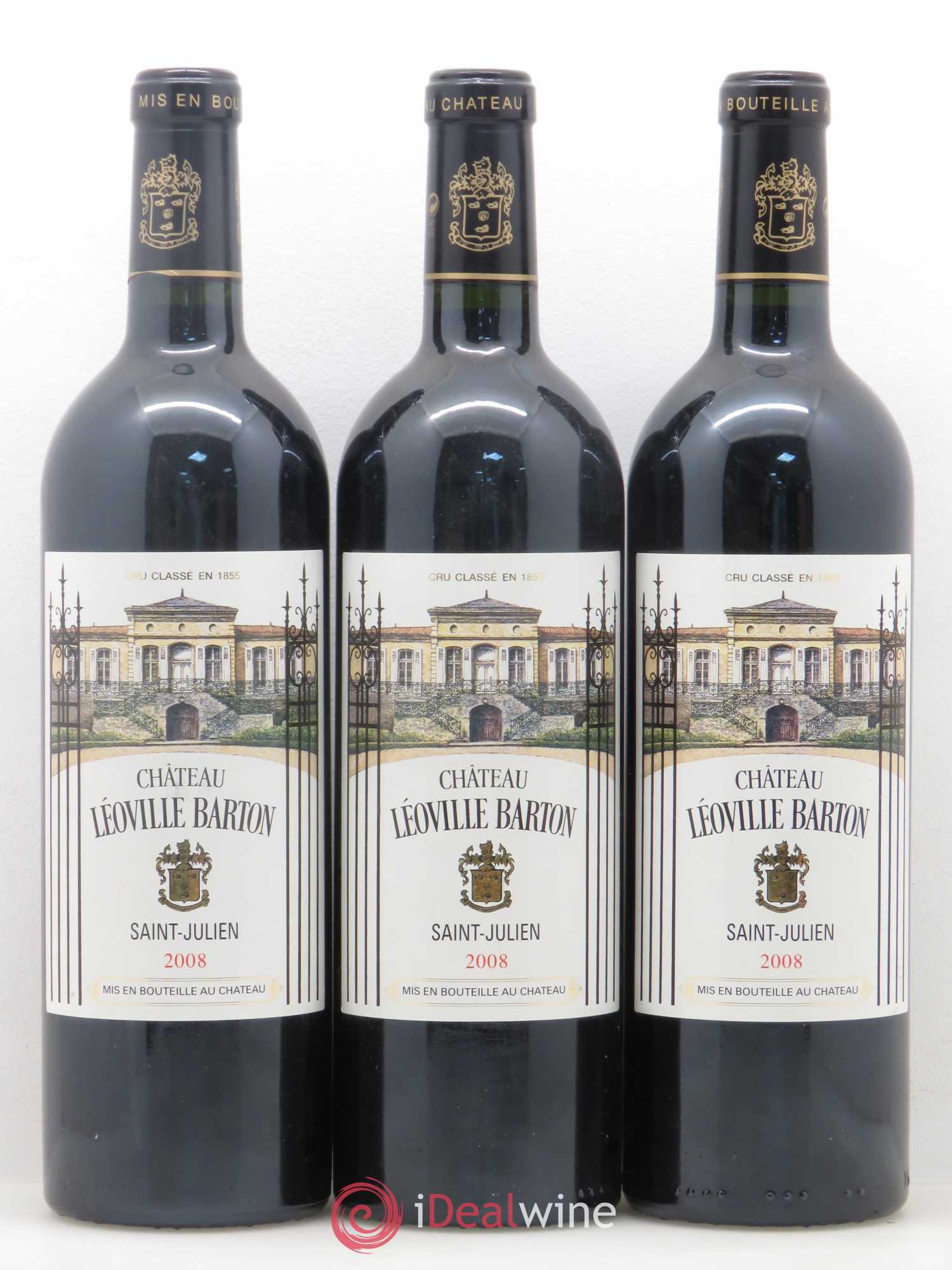 Château Léoville Barton 2ème Grand Cru Classé 2008 - Lot de 3 bouteilles - 0
