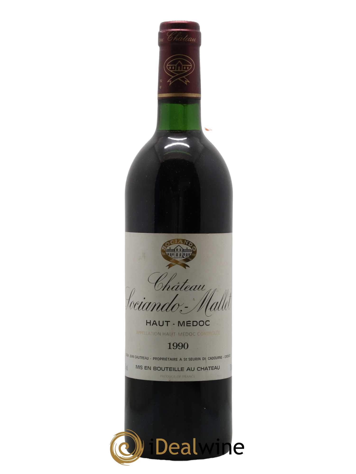 Château Sociando Mallet 1990 - Lot de 1 bouteille - 0
