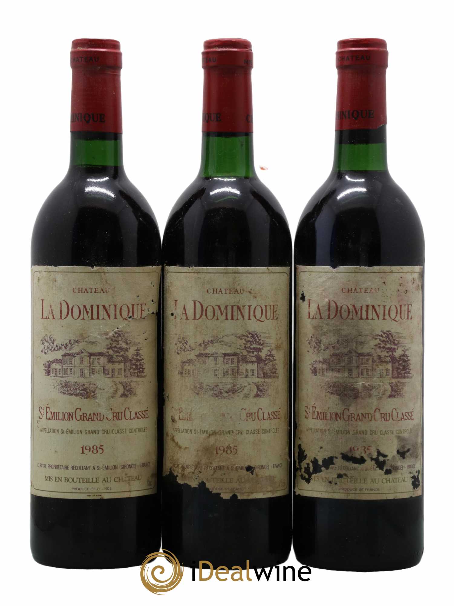Château la Dominique Grand Cru Classé 1985 - Lot de 3 bouteilles - 0