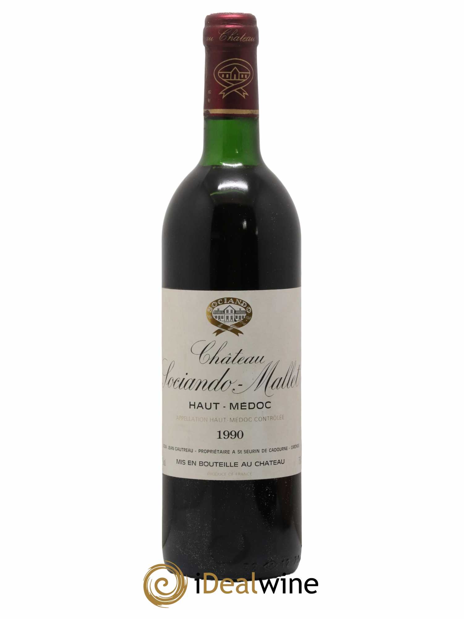 Château Sociando Mallet 1990 - Lot de 1 bouteille - 0