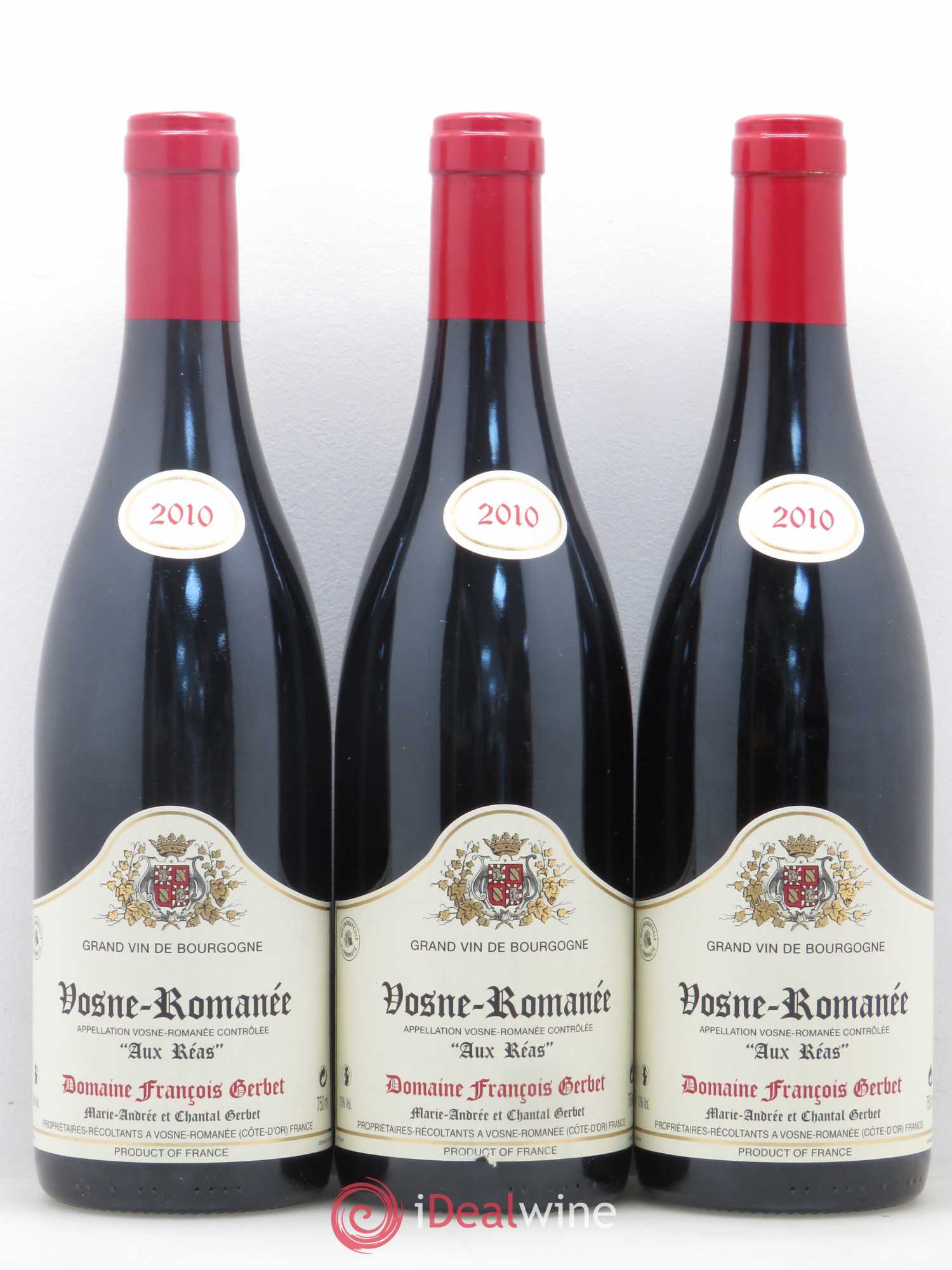 Vosne-Romanée Aux Réas François Gerbet 2010 - Lot de 3 bouteilles - 0