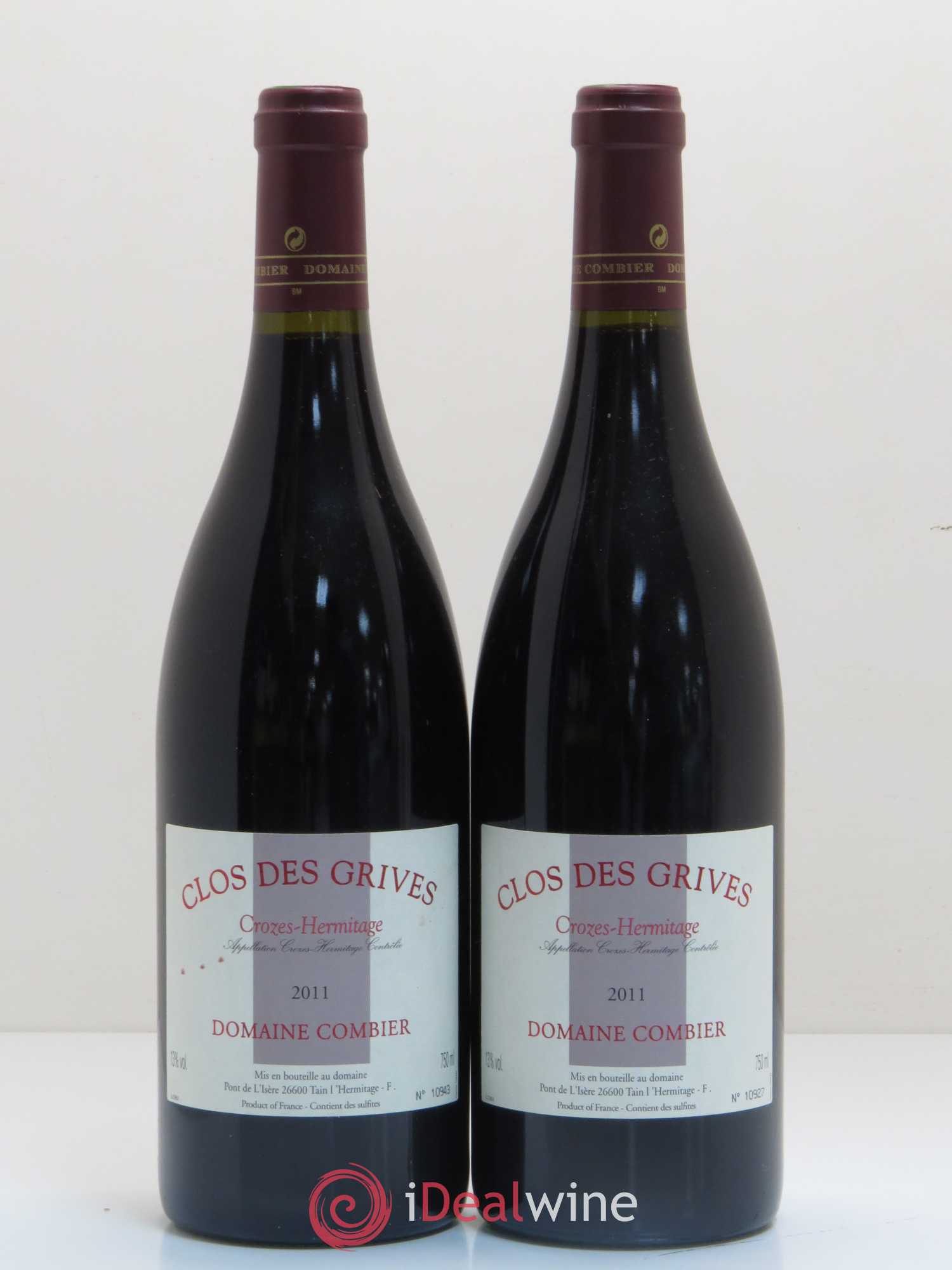 Crozes-Hermitage Clos des Grives Combier 2011 - Lot de 2 bouteilles - 0