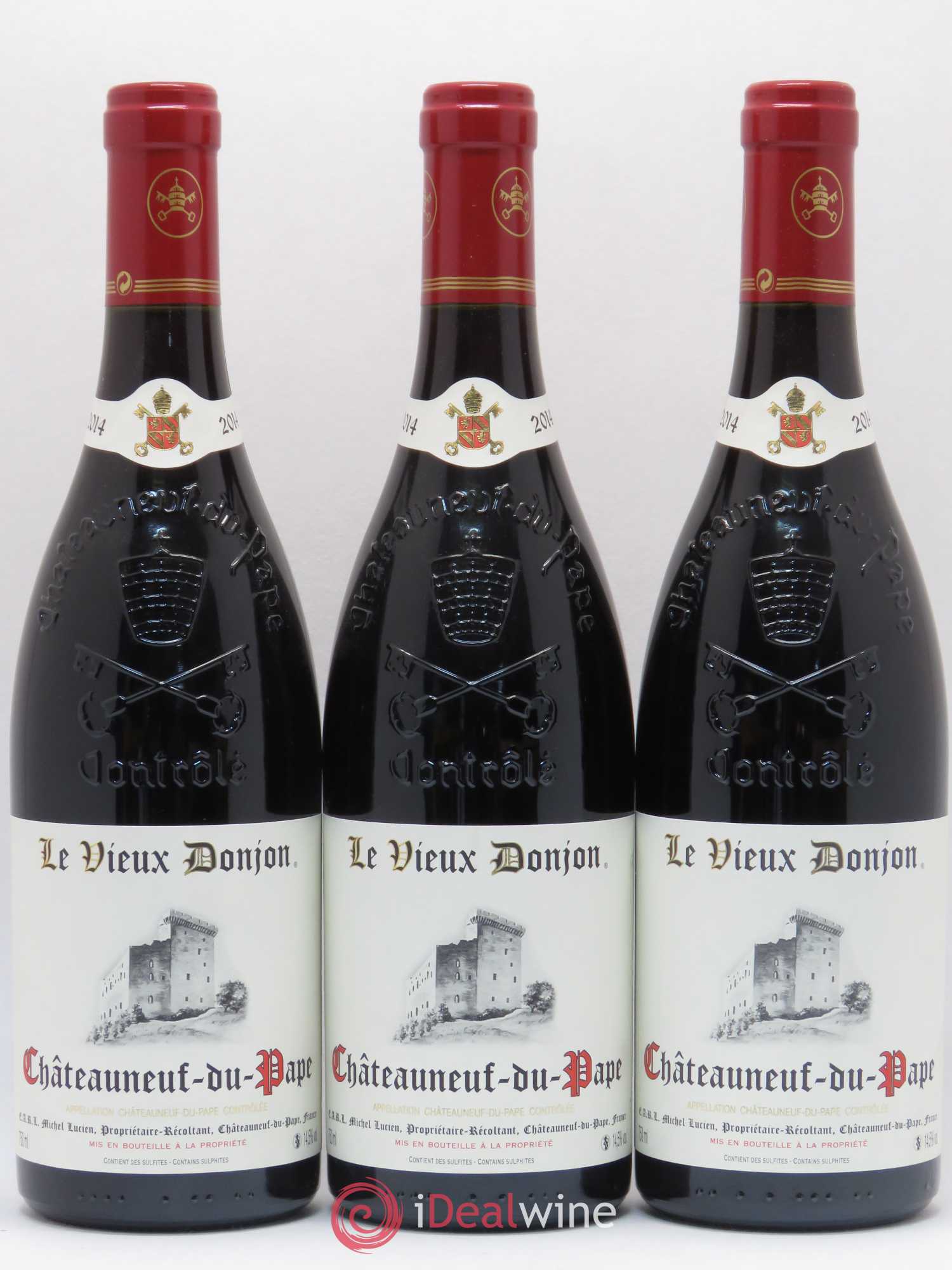Châteauneuf-du-Pape Le Vieux Donjon Michel Lucien 2014 - Lot de 3 bouteilles - 0