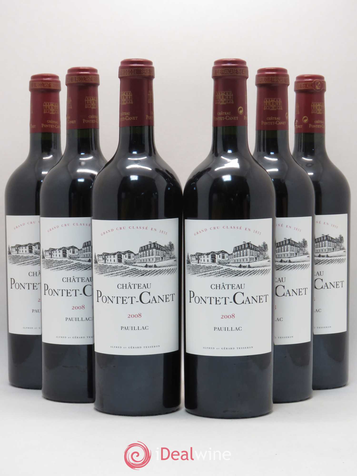 Château Pontet Canet 5ème Grand Cru Classé 2008 - Lot de 6 bouteilles - 0