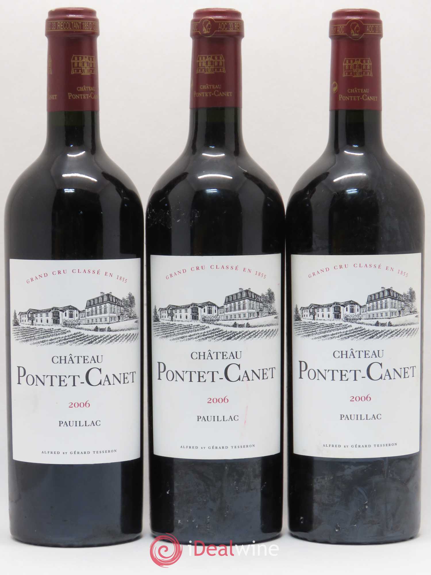 Château Pontet Canet 5ème Grand Cru Classé 2006 - Lot de 3 bouteilles - 0