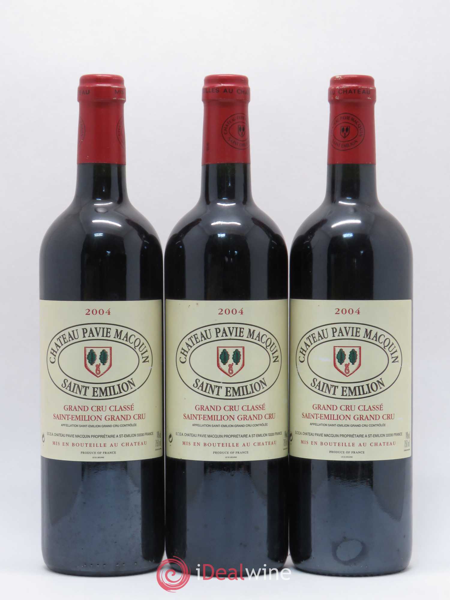 Château Pavie Macquin 1er Grand Cru Classé B 2004 - Lot de 3 bouteilles - 0
