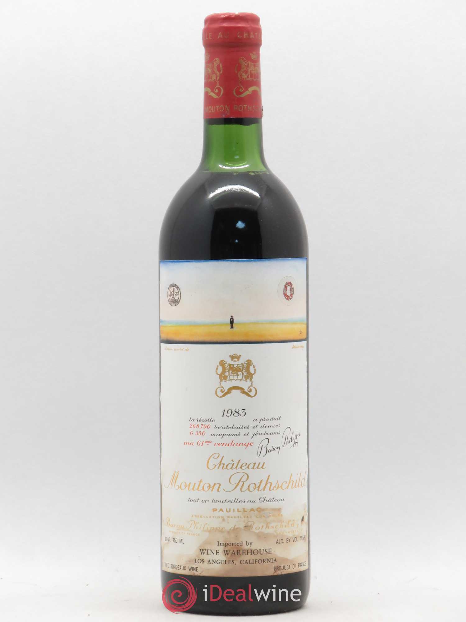 Château Mouton Rothschild 1er Grand Cru Classé 1983 - Lot de 1 bouteille - 0