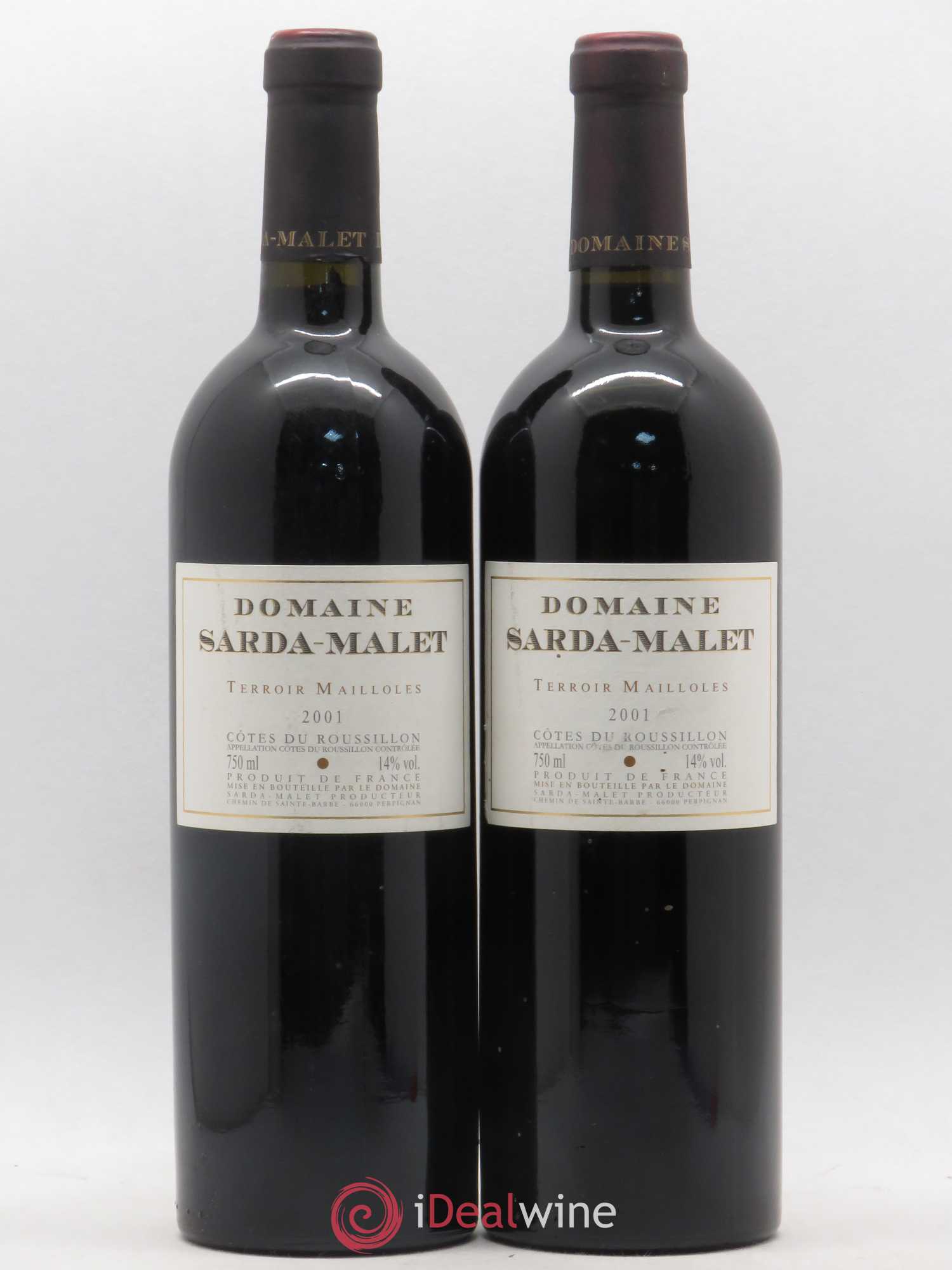 Côtes du Roussillon Domaine Sarda-Malet Terroir Mailloles Jérôme Malet 2001 - Posten von 2 Flaschen - 0
