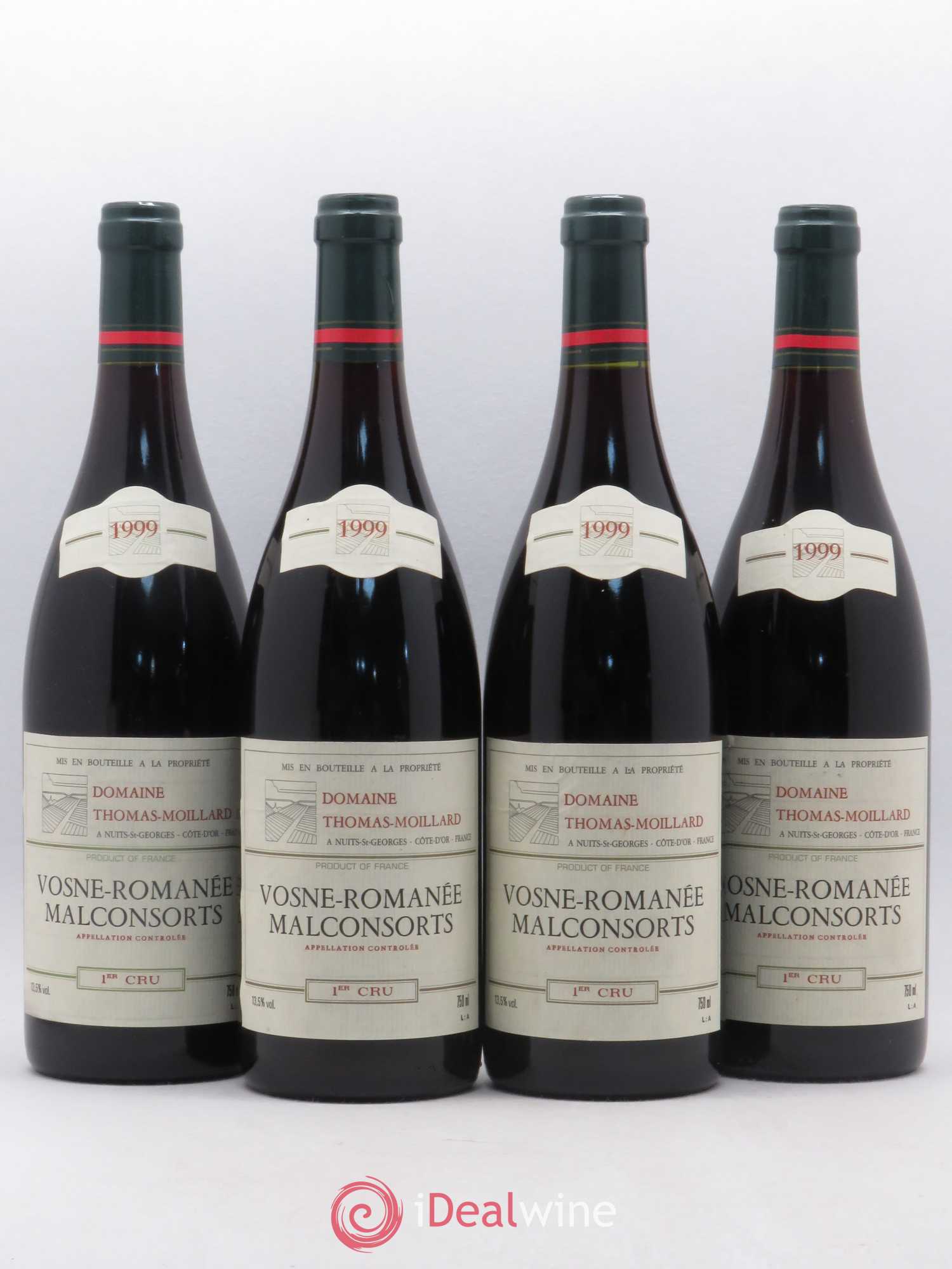 Vosne-Romanée 1er Cru Les Malconsorts Thomas Moillard 1999 - Posten von 4 Flaschen - 0
