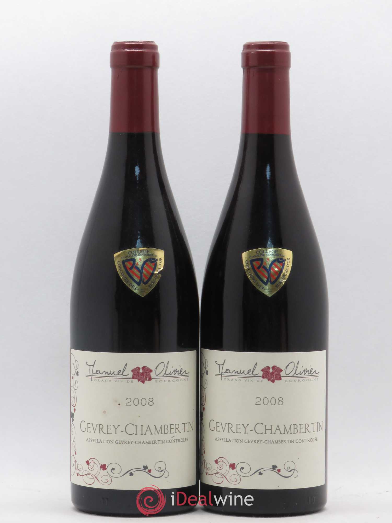 Gevrey-Chambertin Manuel Olivier 2008 - Lot de 2 bouteilles - 0
