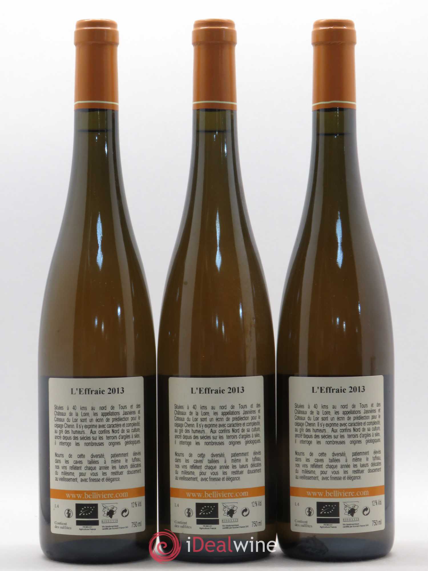 Coteaux du Loir L'Effraie Domaine de Bellivière 2013 - Lot of 3 bottles - 1