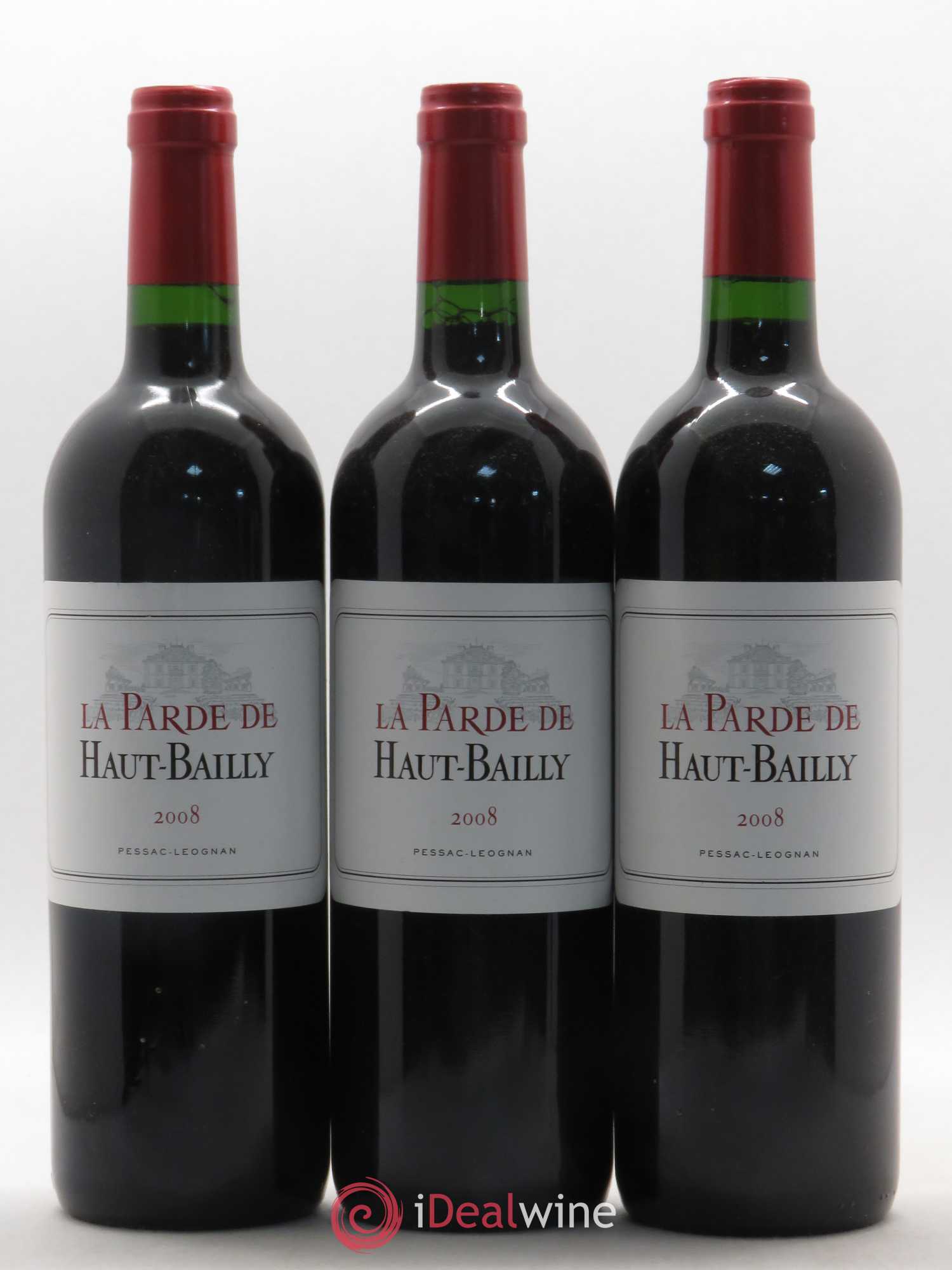 Pessac-Léognan Parde de Haut Bailly 2008 - Lot de 3 bouteilles - 0
