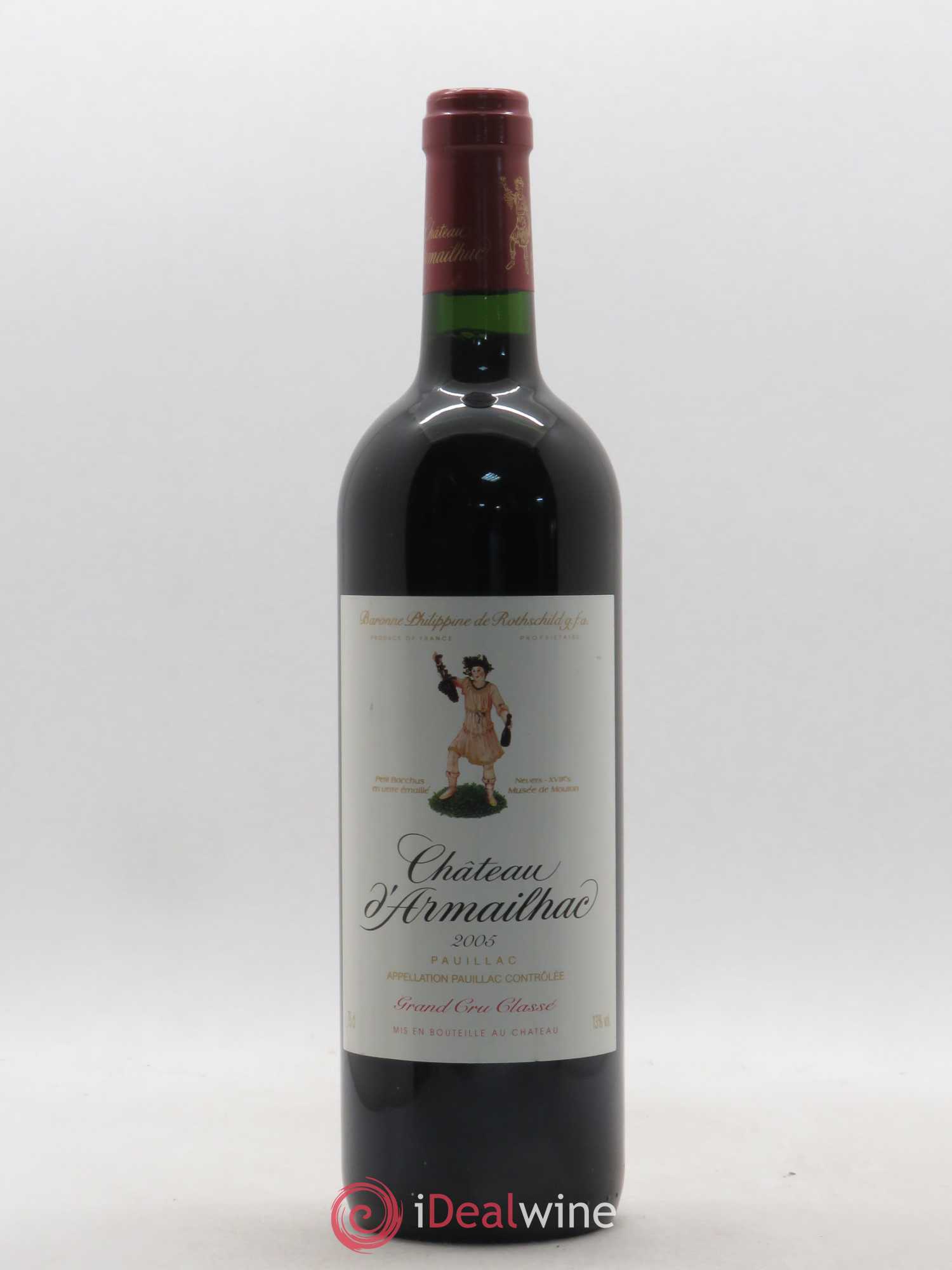 Château d' Armailhac - Mouton Baron(ne) Philippe 5ème Grand Cru Classé 2005 - Lot de 1 bouteille - 0