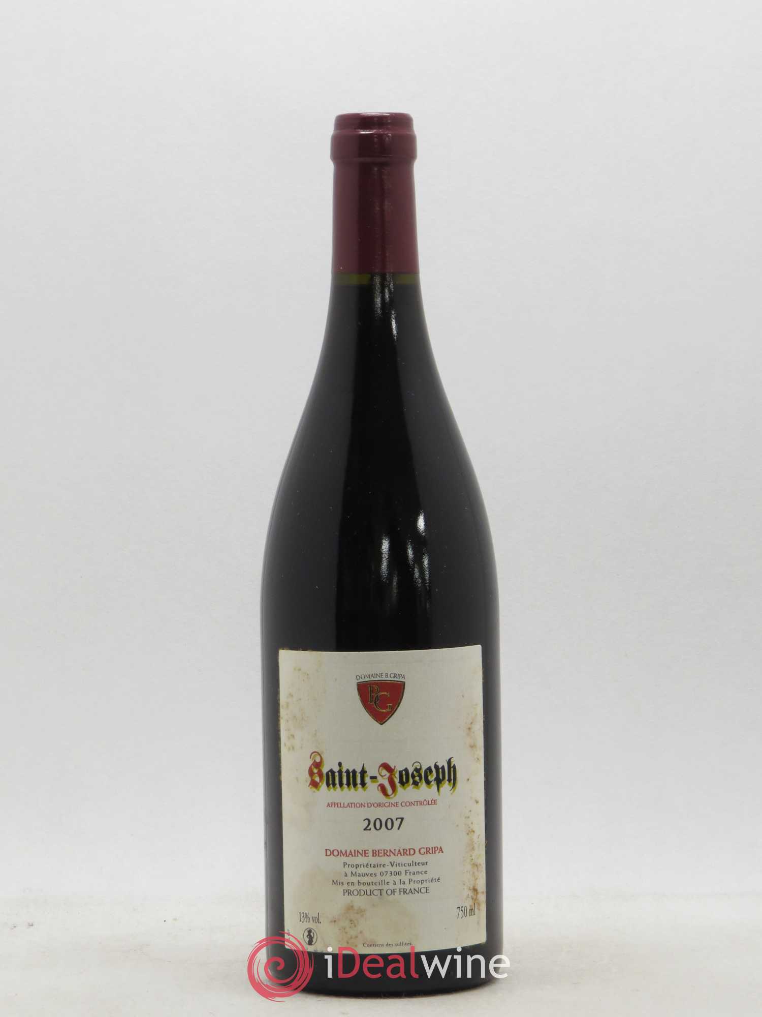 Saint-Joseph Bernard Gripa (Domaine) 2007 - Lot de 1 bouteille - 0