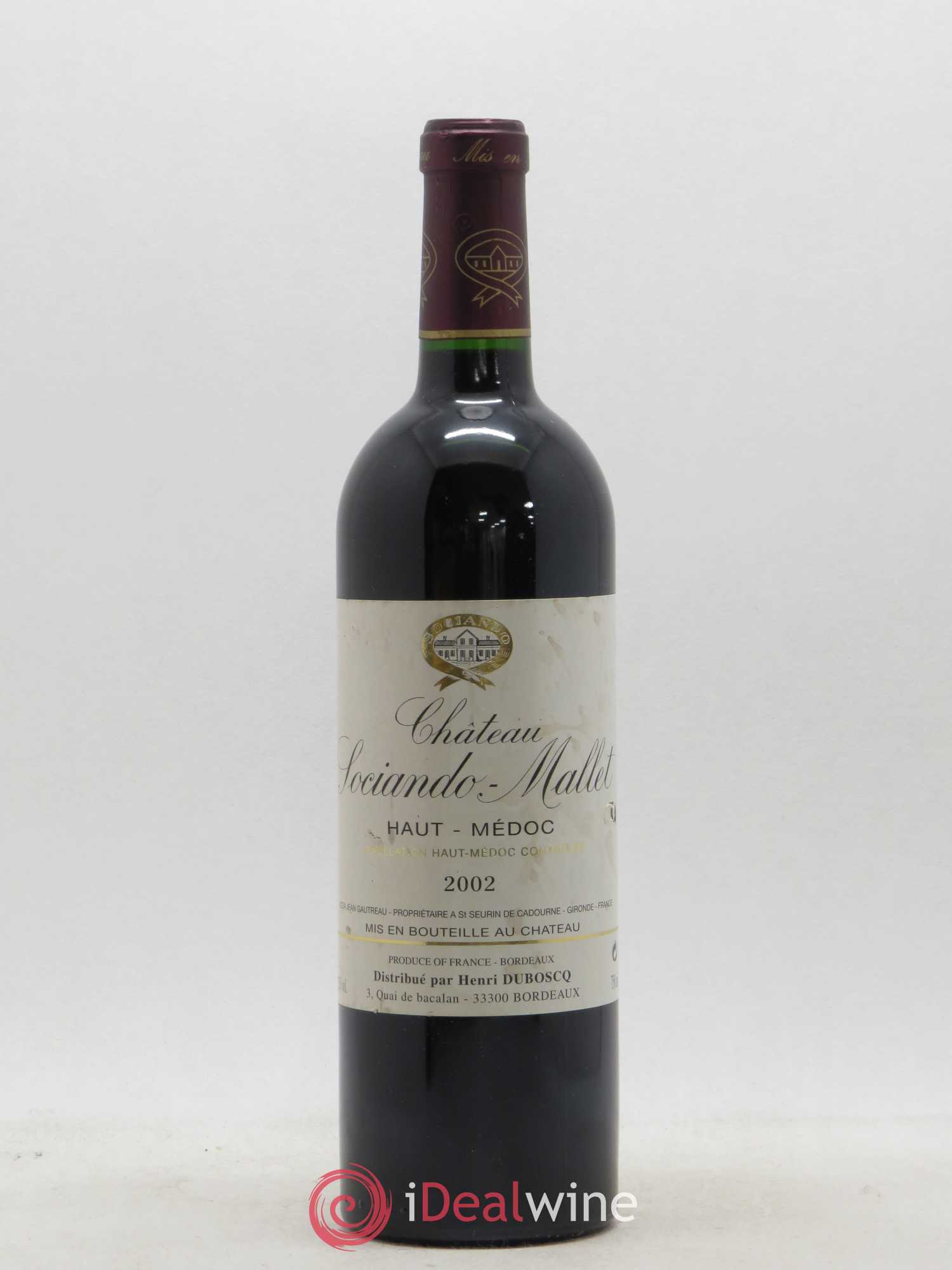 Château Sociando Mallet 2002 - Lot de 1 bouteille - 0