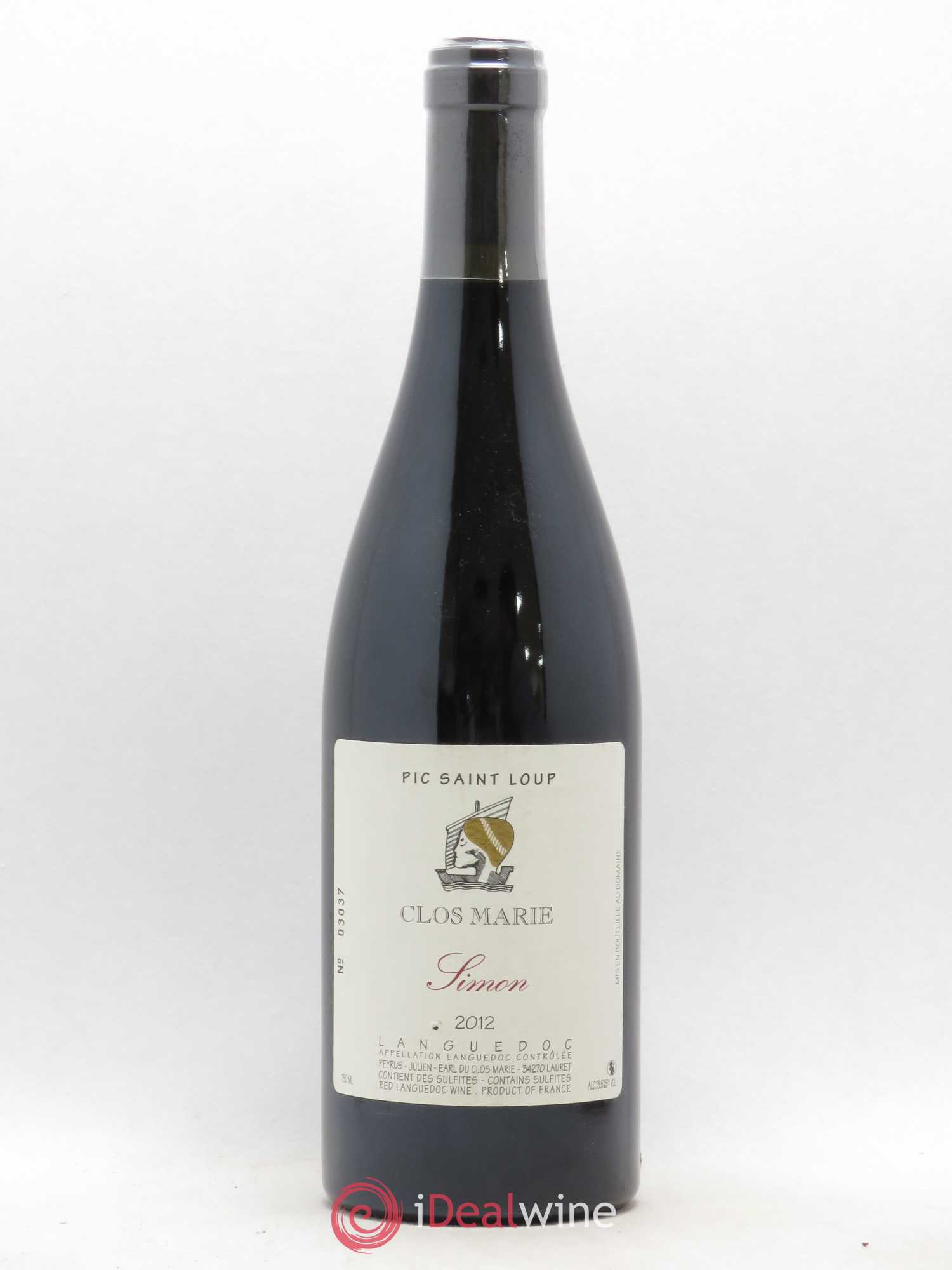 Pic Saint-Loup Clos Marie Cuvée Simon Christophe Peyrus et Françoise Julien 2012 - Lot de 1 bouteille - 0