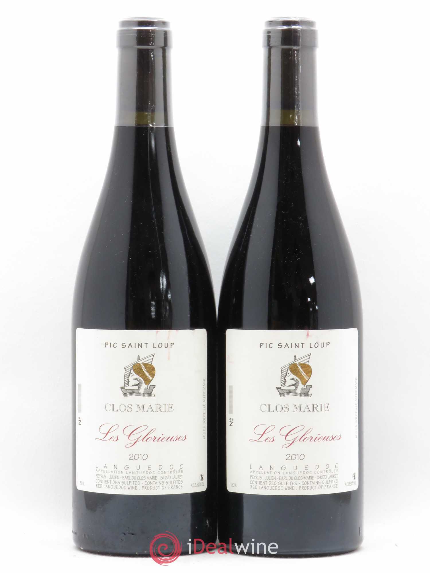Pic Saint-Loup Clos Marie Les Glorieuses Christophe Peyrus et Françoise Julien 2010 - Lot de 2 bouteilles - 0