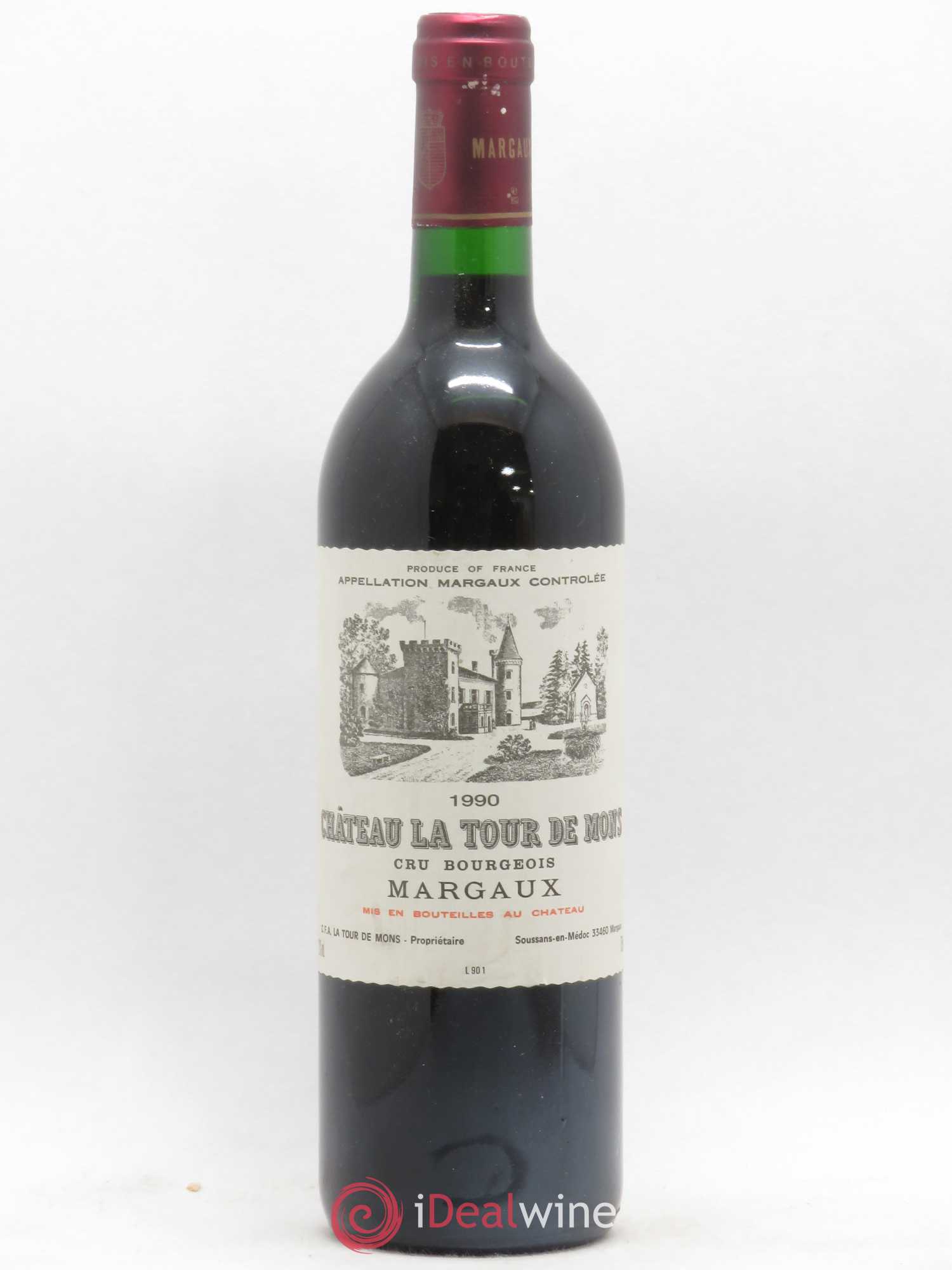 Château la Tour de Mons Cru Bourgeois 1990 - Lot de 1 bouteille - 0