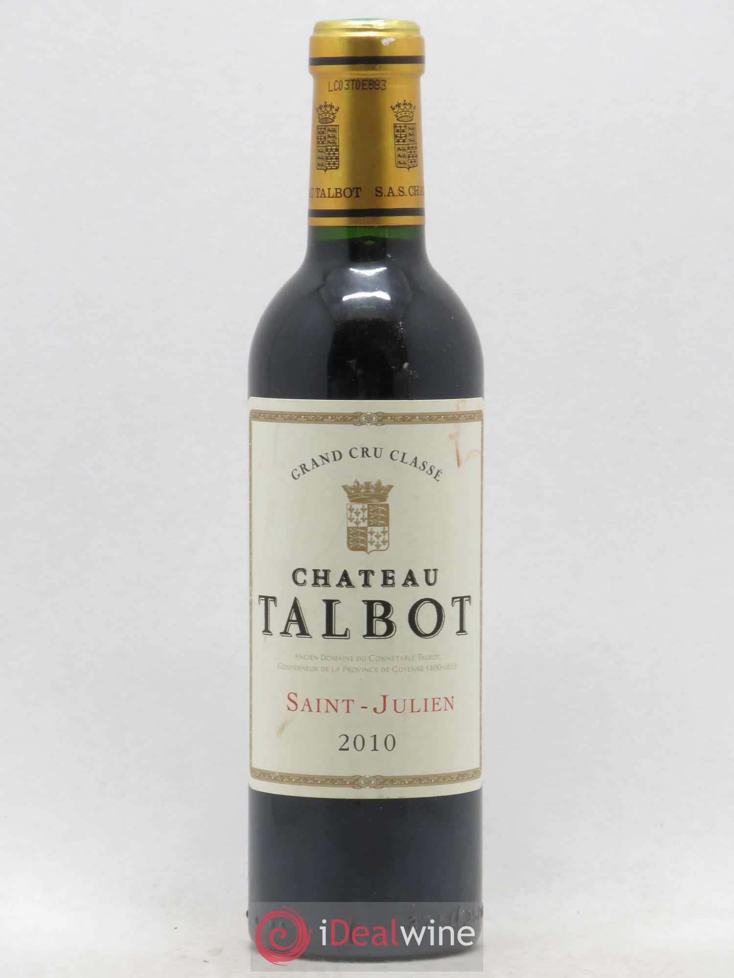 Château Talbot 4ème Grand Cru Classé 2010 - Lot de 1 demi bouteille - 0