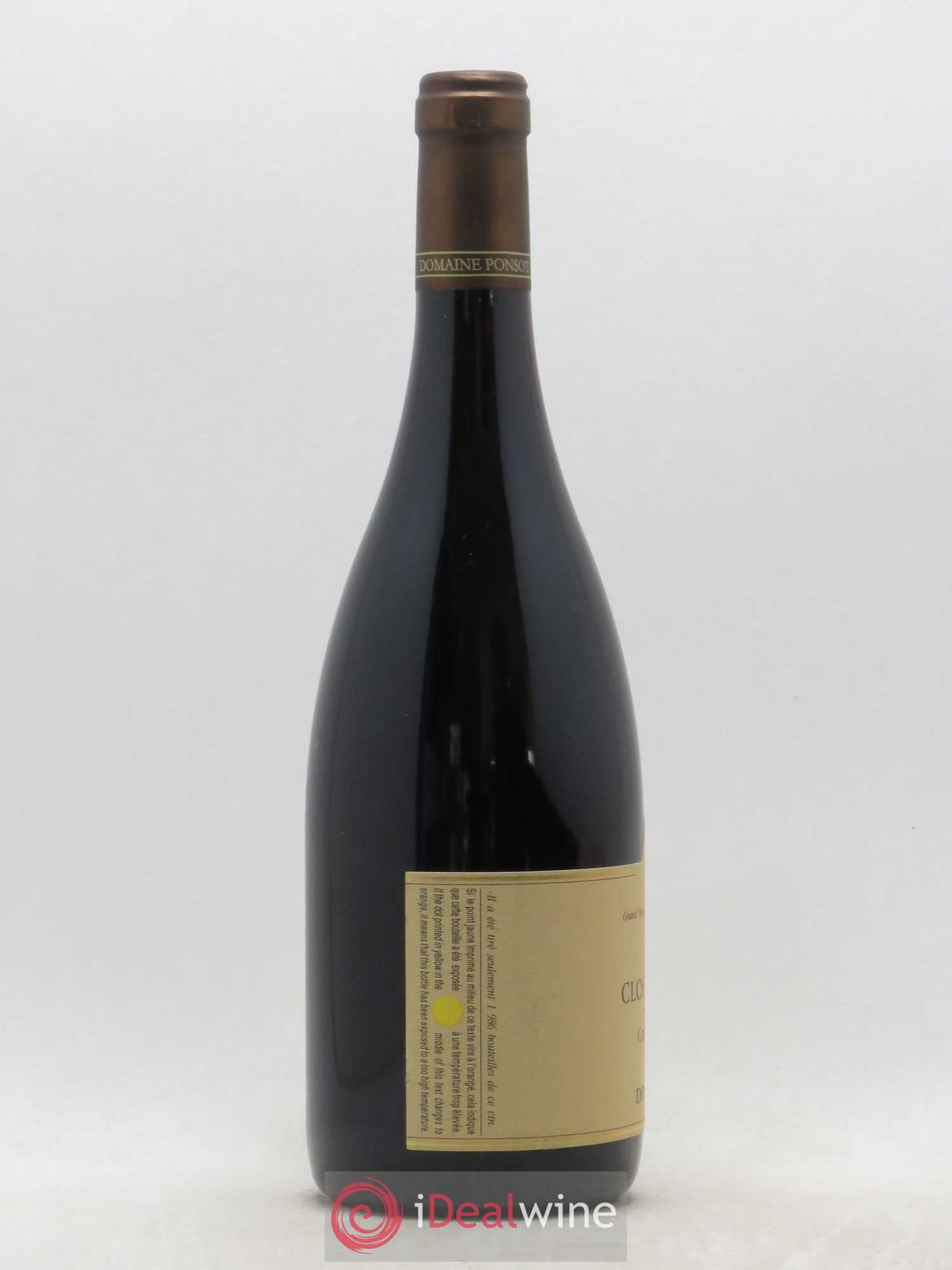 Clos de Vougeot Grand Cru Vieilles Vignes Ponsot (Domaine) 2011 - Lot de 1 bouteille - 1