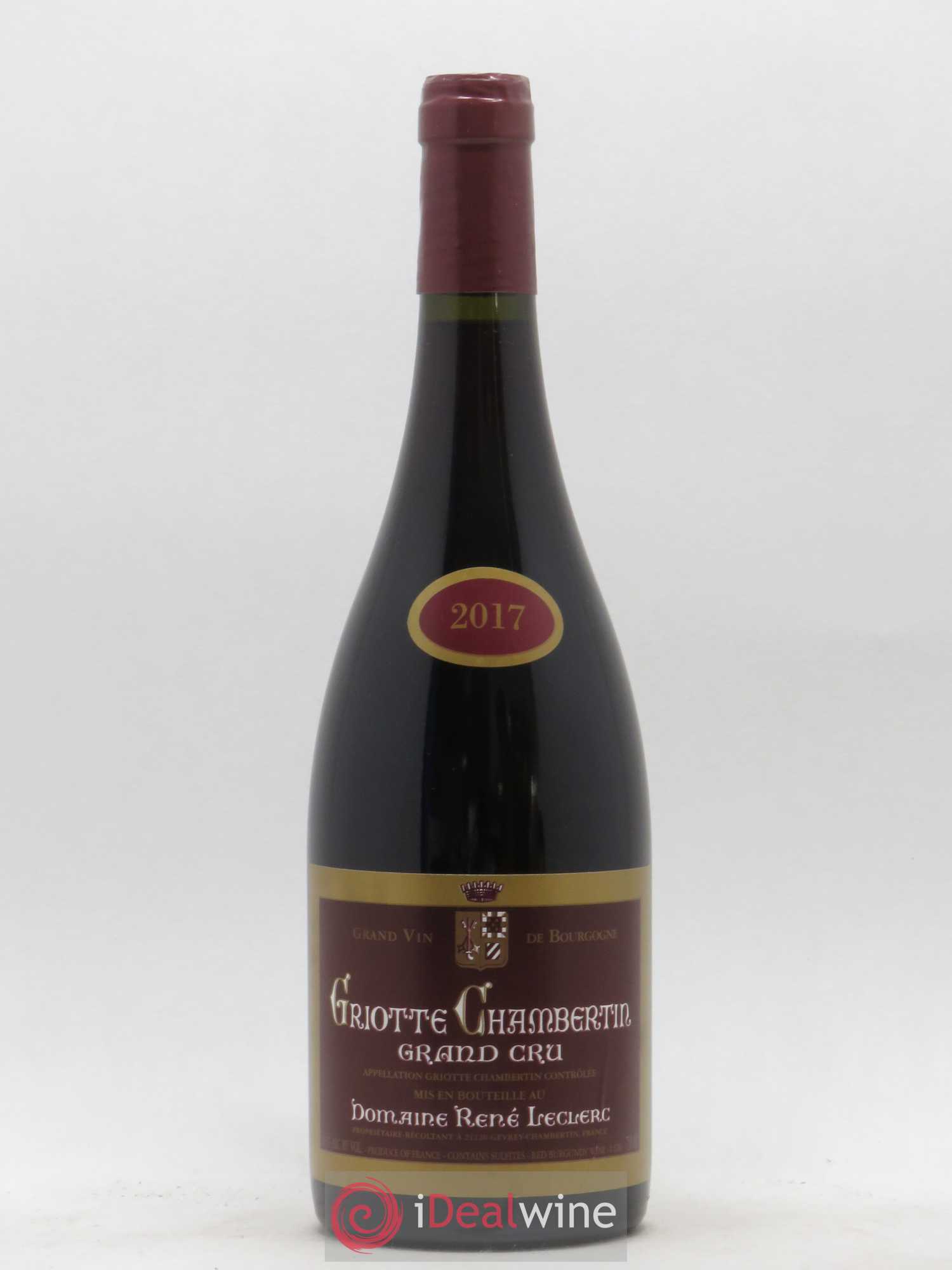 Griotte-Chambertin Grand Cru René Leclerc 2017 - Lot de 1 bouteille - 0