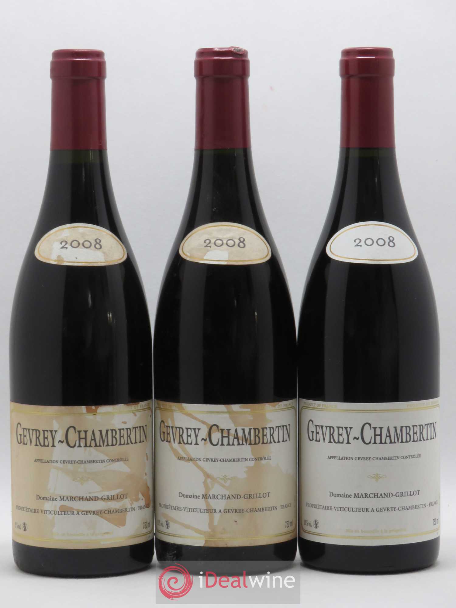 Gevrey-Chambertin Marchand Grillot 2008 - Lot de 3 bouteilles - 0
