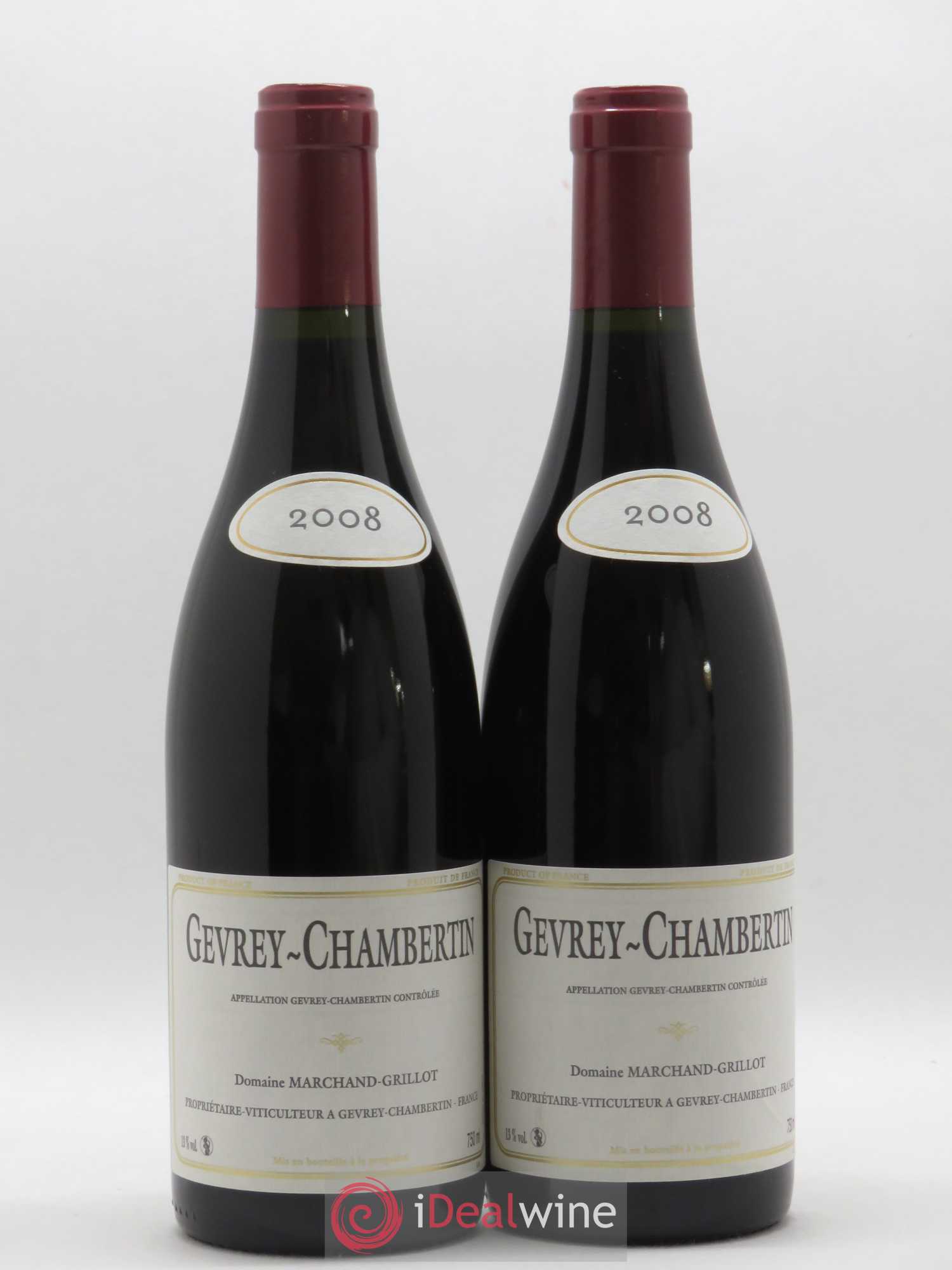 Gevrey-Chambertin Marchand Grillot 2008 - Lot de 2 bouteilles - 0