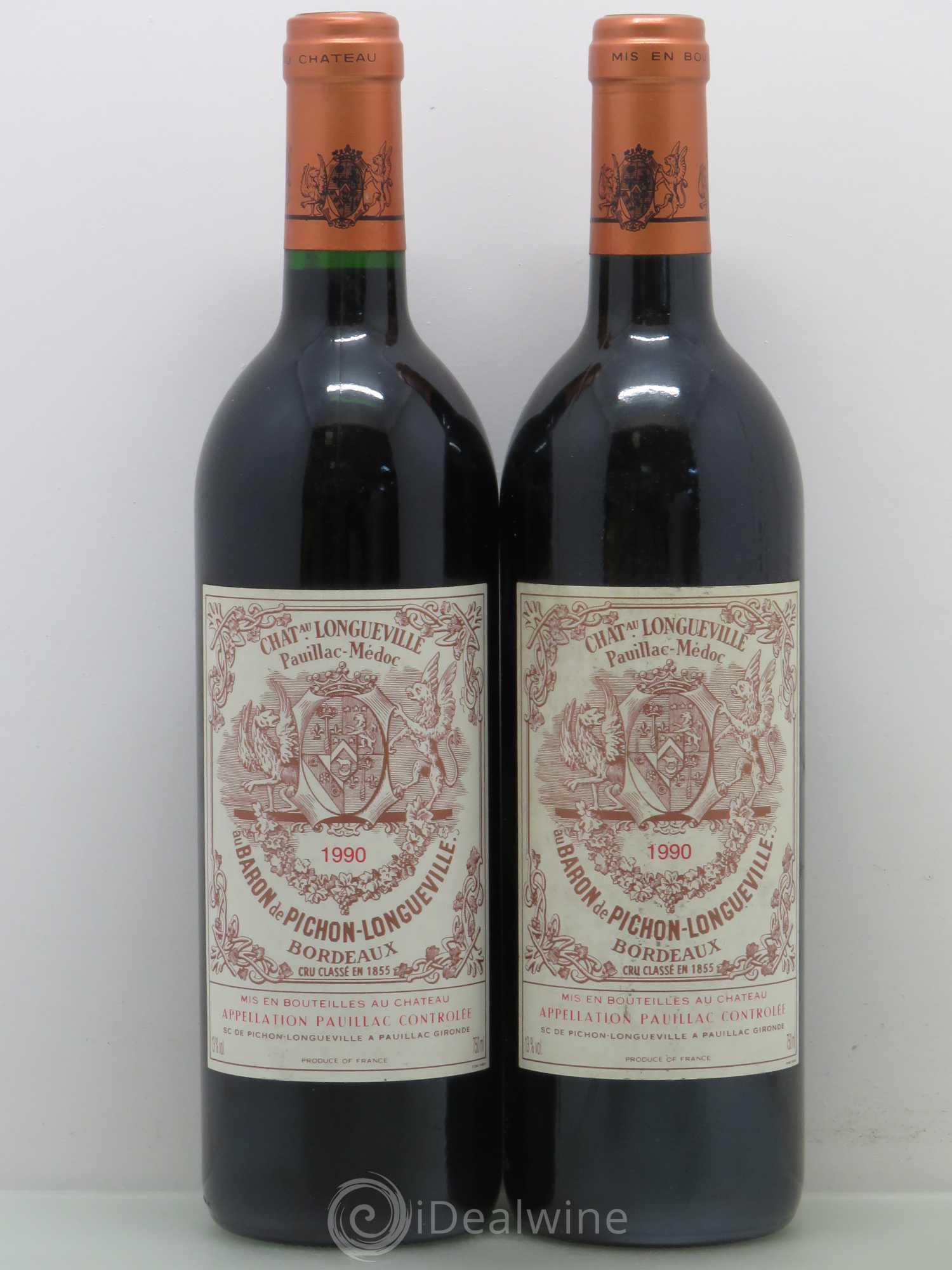 Pichon Longueville Baron 2ème Grand Cru Classé 1990 - Lot de 2 bouteilles - 0