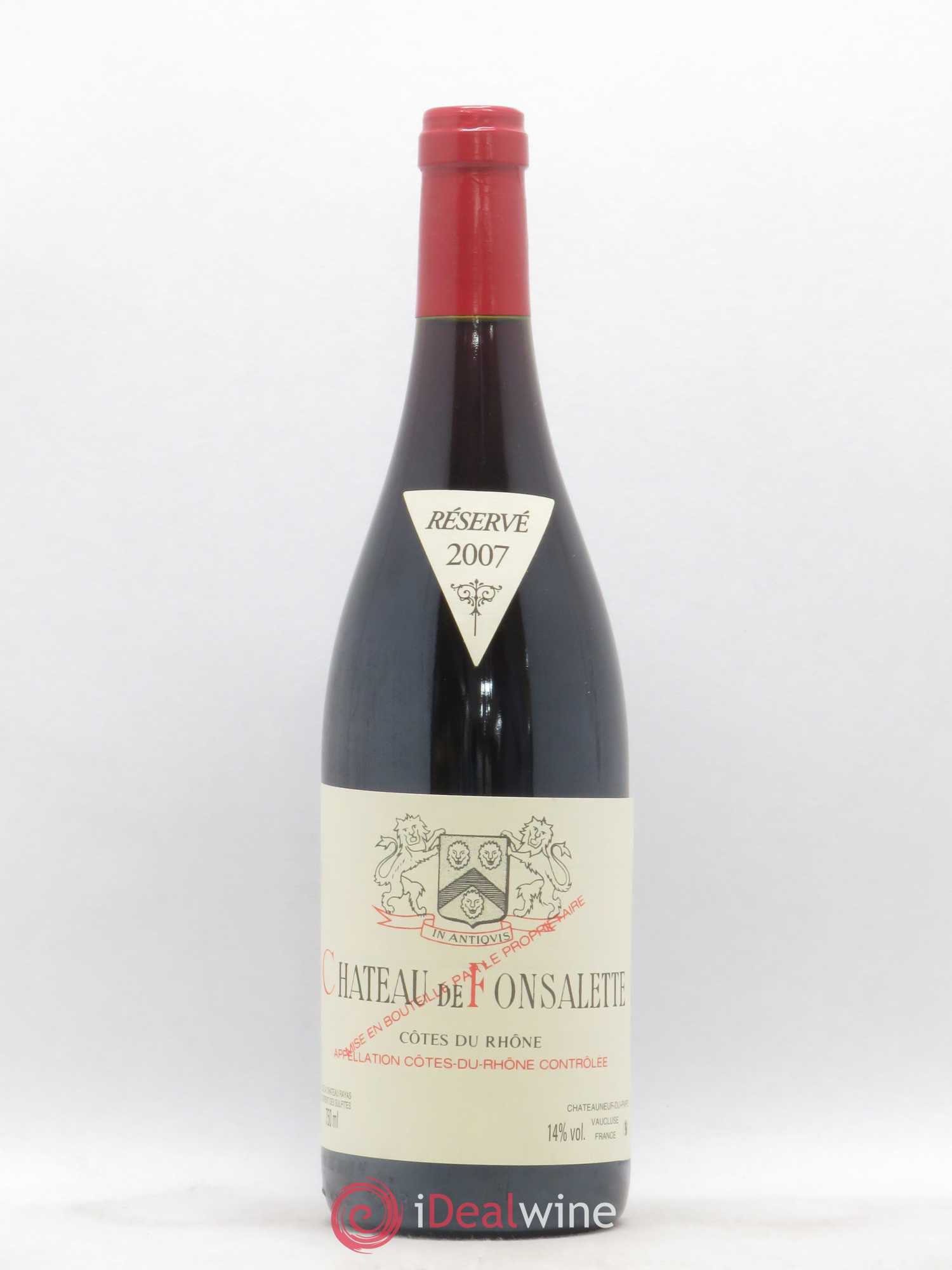 Côtes-du-Rhône Château de Fonsalette Emmanuel Reynaud 2007 - Lot de 1 bouteille - 0