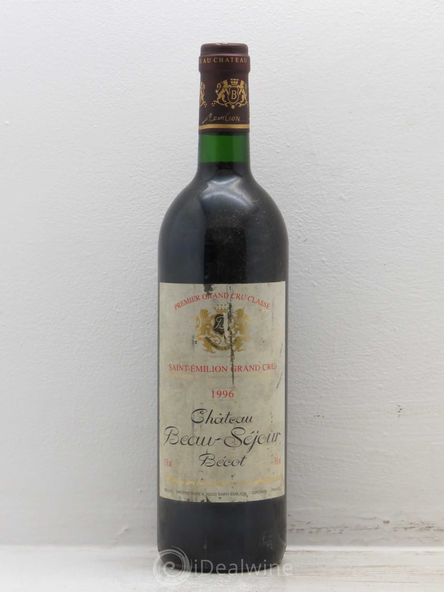 Château Beau-Séjour Bécot 1er Grand Cru Classé B 1996 - Lot de 1 bouteille - 0