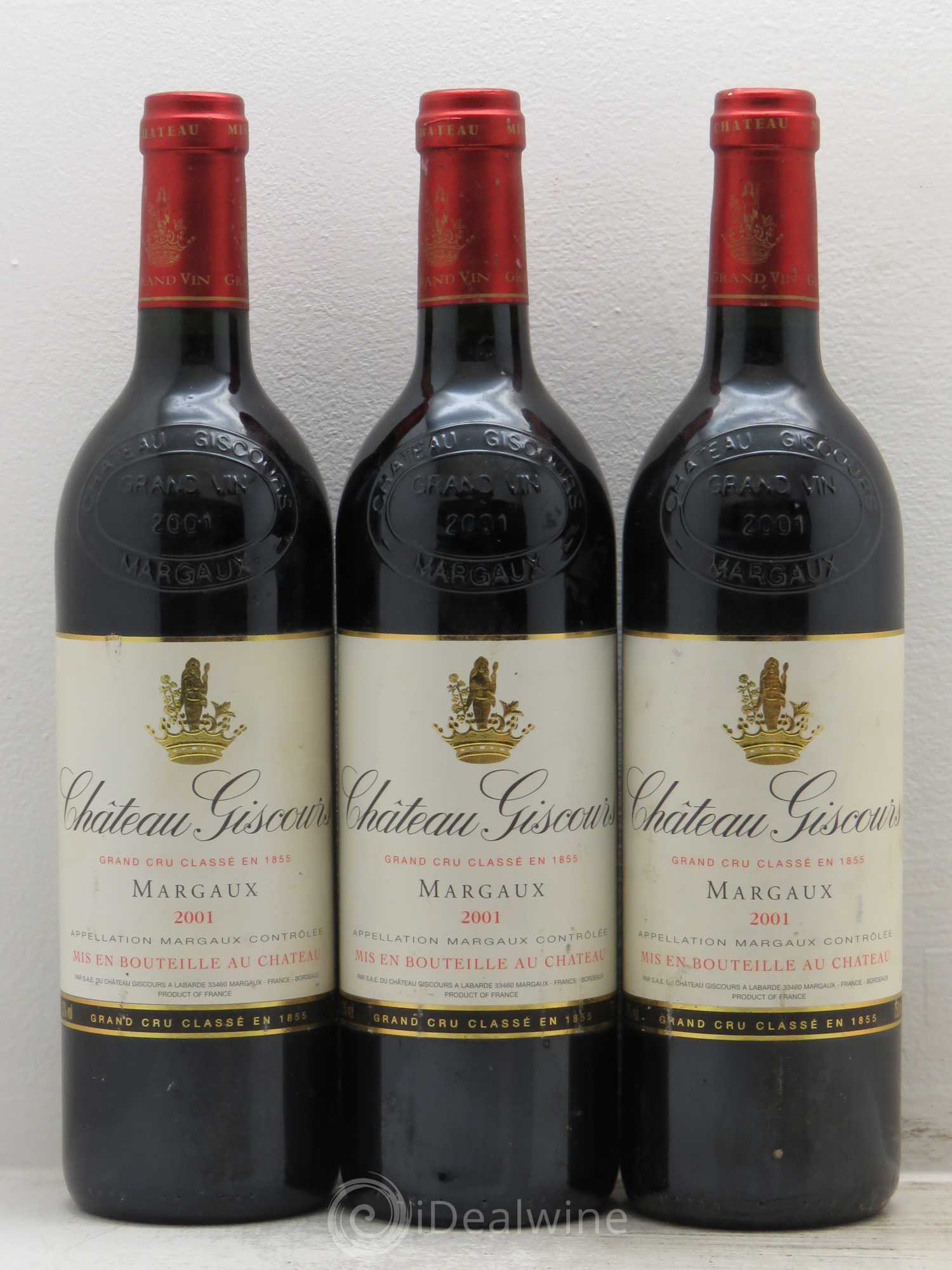Château Giscours 3ème Grand Cru Classé 2001 - Lot de 3 bouteilles - 0