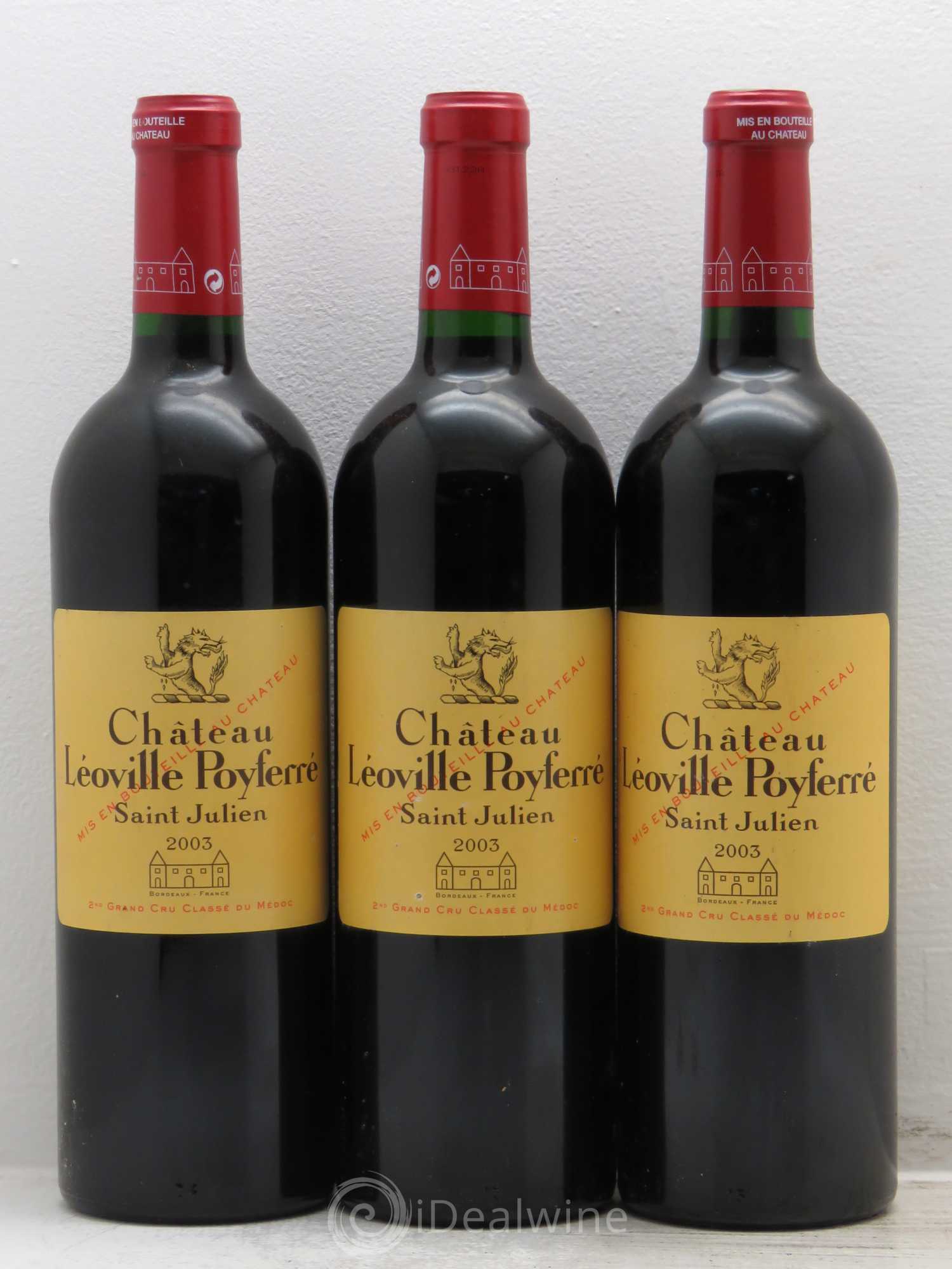 Château Léoville Poyferré 2ème Grand Cru Classé 2003 - Lot de 3 bouteilles - 0