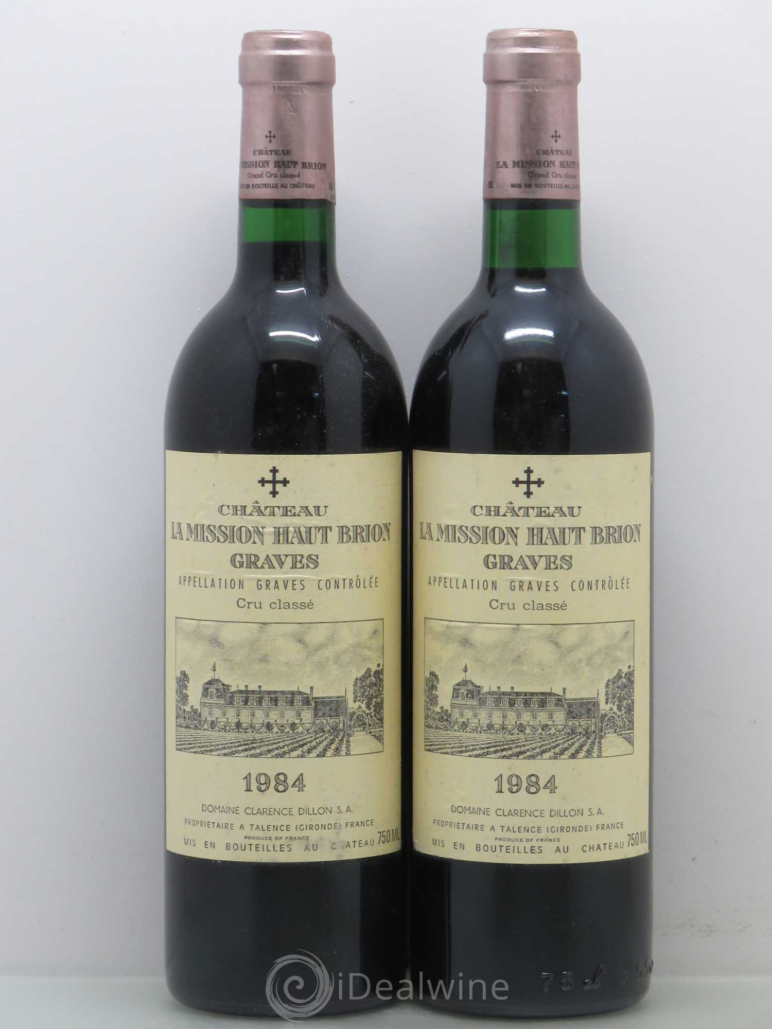 Château la Mission Haut-Brion Cru Classé de Graves 1984 - Lot de 2 bouteilles - 0