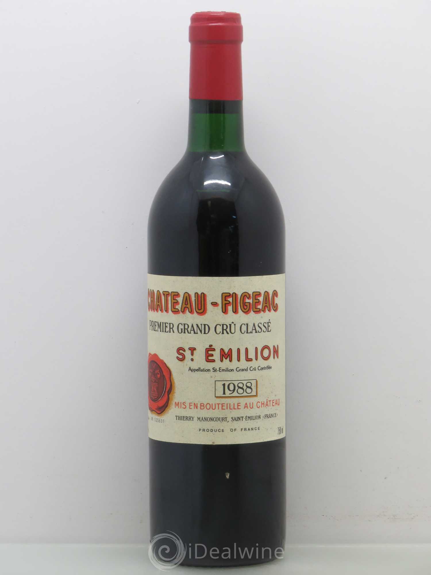 Château Figeac 1er Grand Cru Classé A 1988 - Lot de 1 bouteille - 0