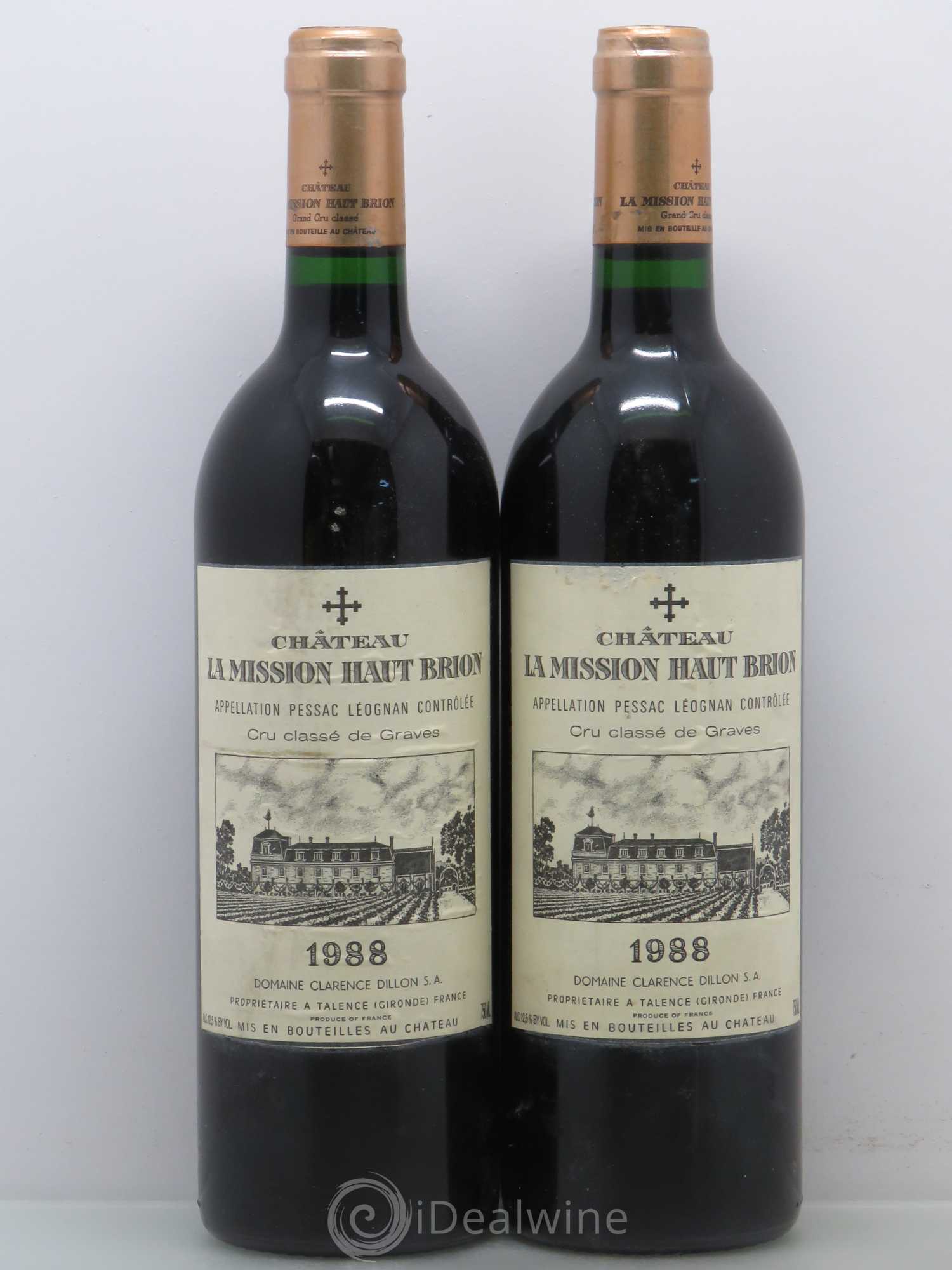 Château la Mission Haut-Brion Cru Classé de Graves 1988 - Lot de 2 bouteilles - 0