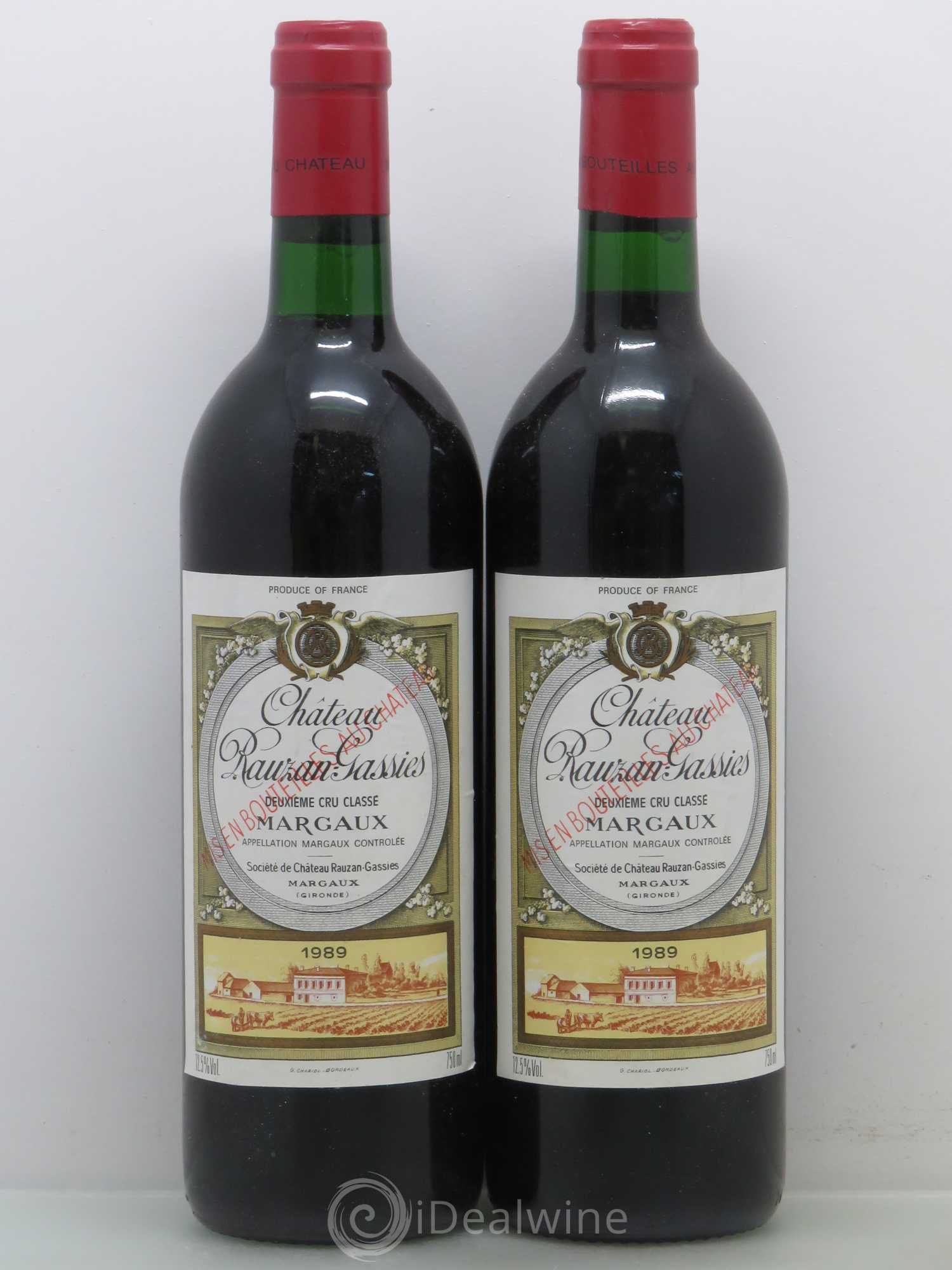 Château Rauzan-Gassies 2ème Grand Cru Classé 1989 - Lot de 2 bouteilles - 0