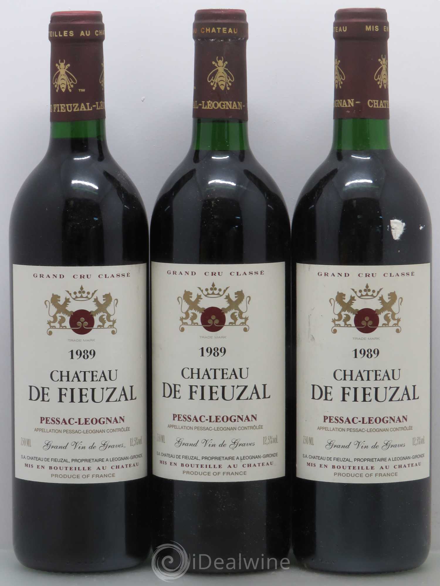 Château de Fieuzal Cru Classé de Graves 1989 - Lot de 3 bouteilles - 0