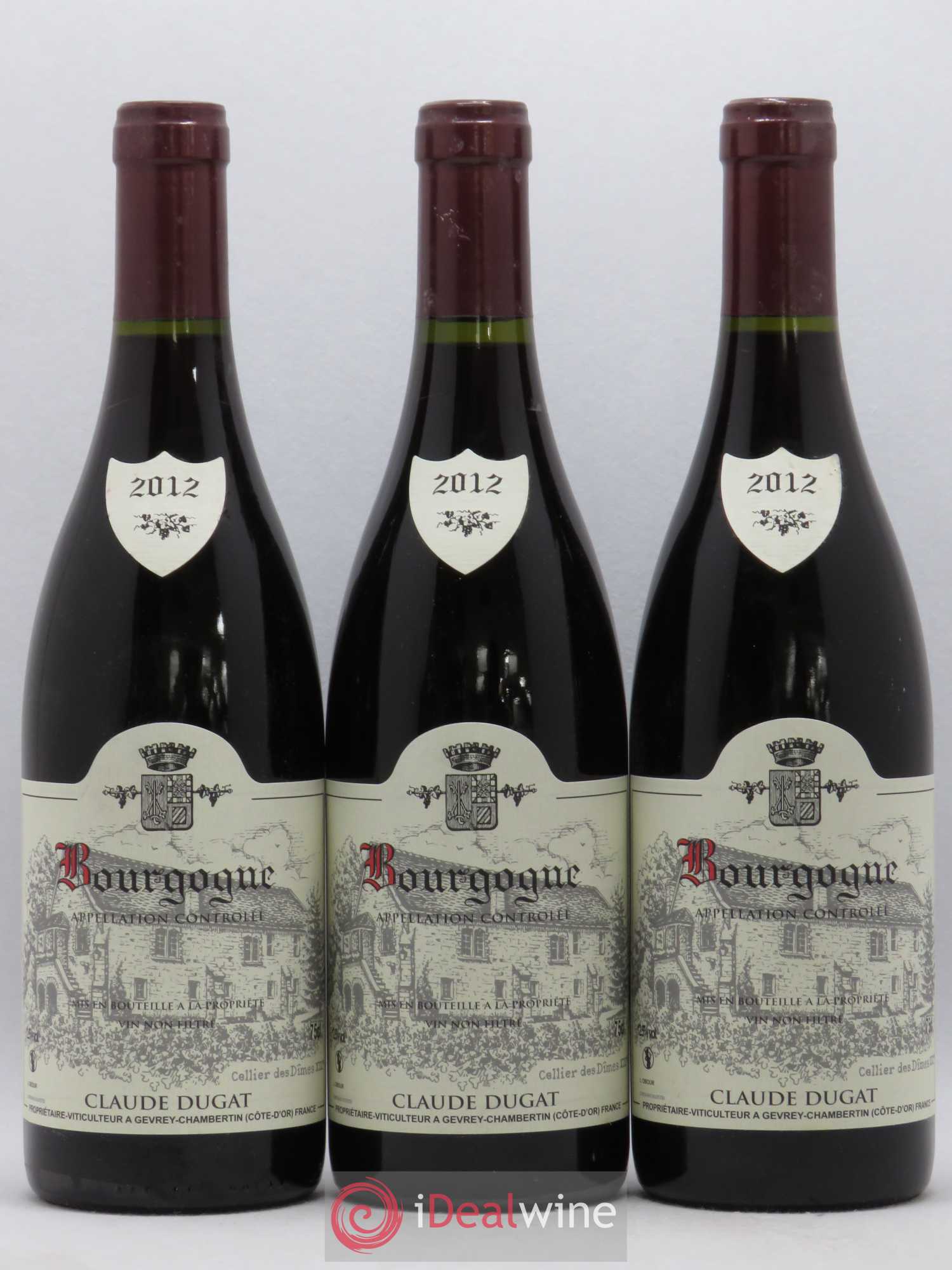 Bourgogne Claude Dugat 2012 - Lot de 3 bouteilles - 0