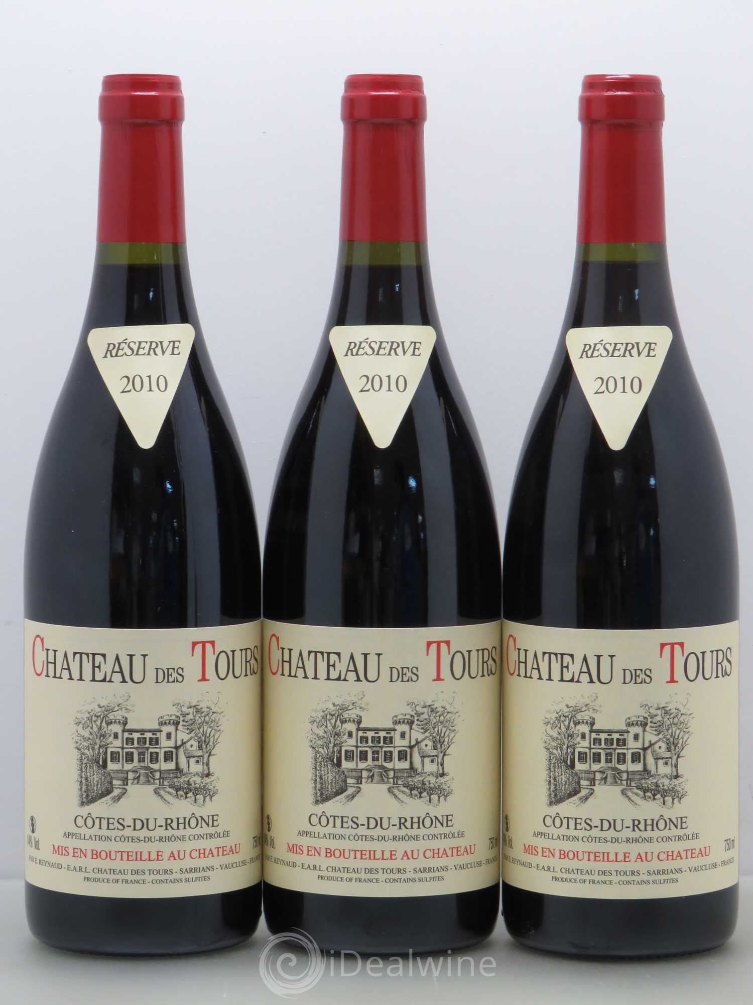 Côtes-du-Rhône Château des Tours Emmanuel Reynaud 2010 - Lot de 3 bouteilles - 0