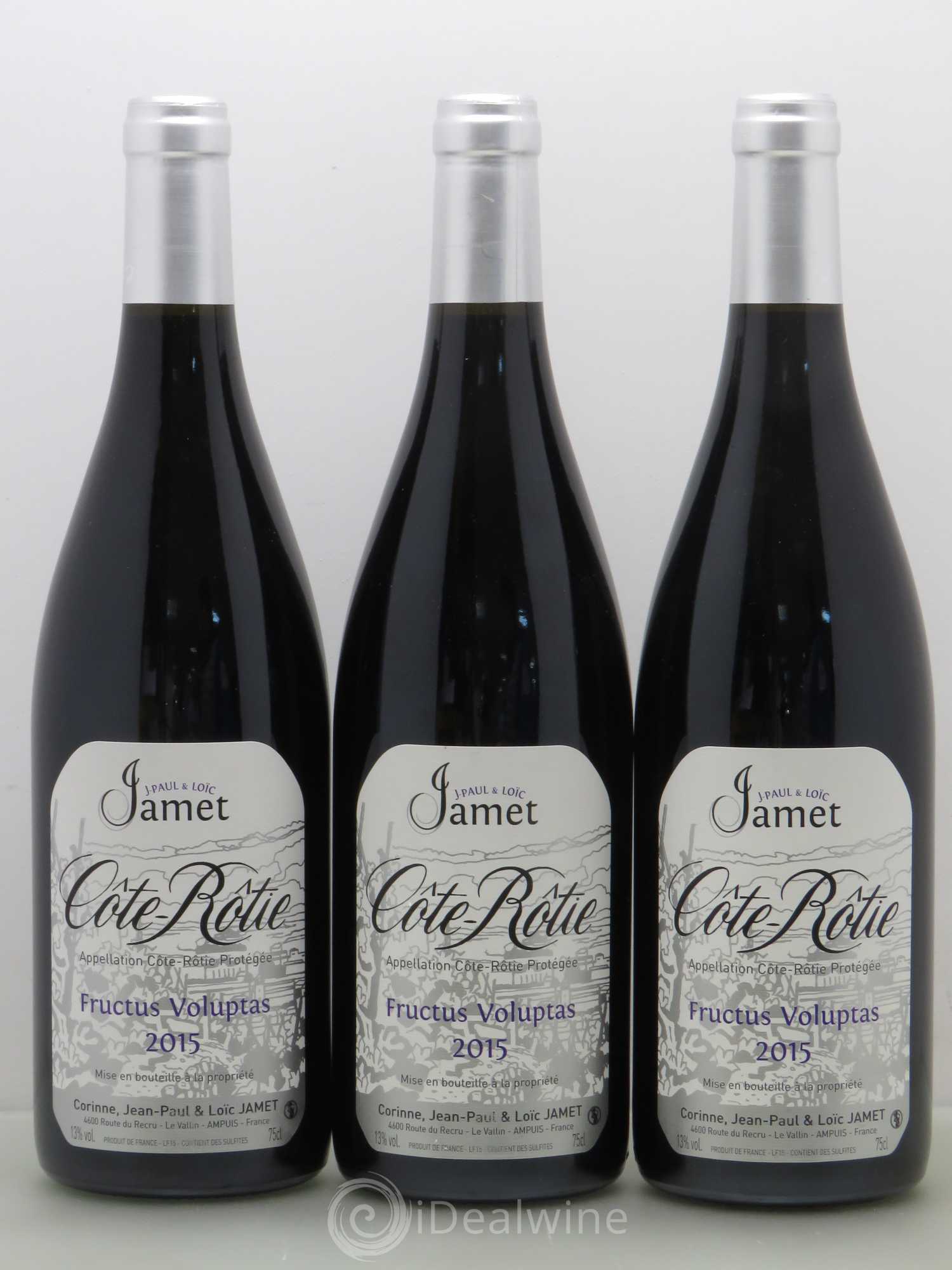 Côte-Rôtie Jamet (Domaine) Fructus Voluptas 2015 - Lot de 3 bouteilles - 0