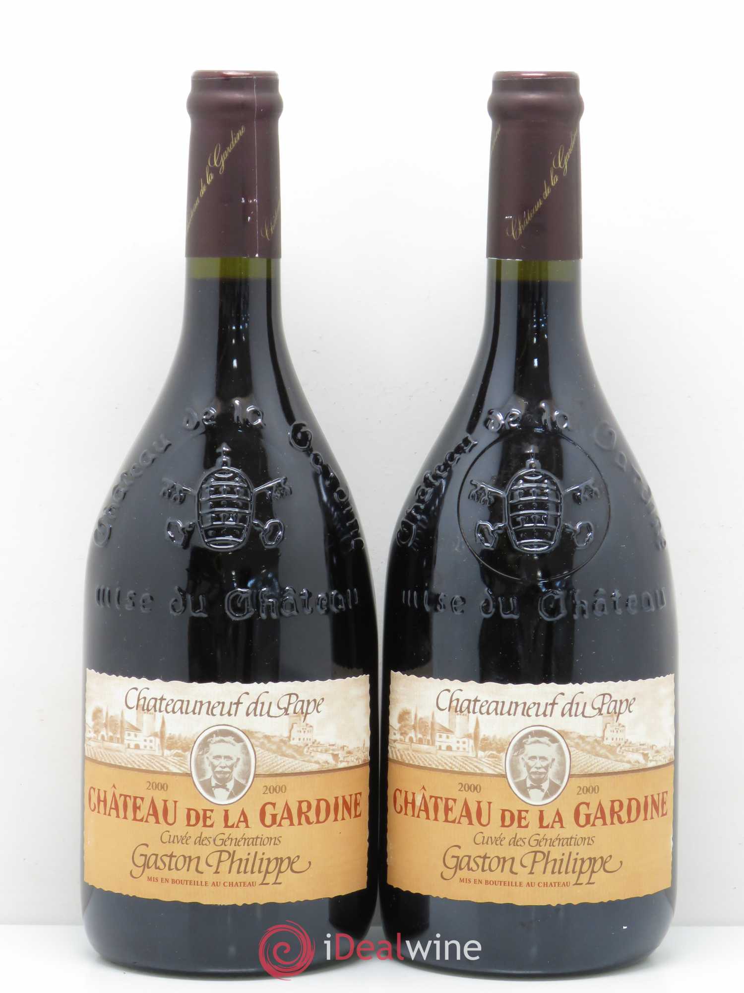 Châteauneuf-du-Pape Cuvée des Générations Château de la Gardine Gaston Philippe (sans prix de réserve) 2000 - Posten von 2 Flaschen - 0