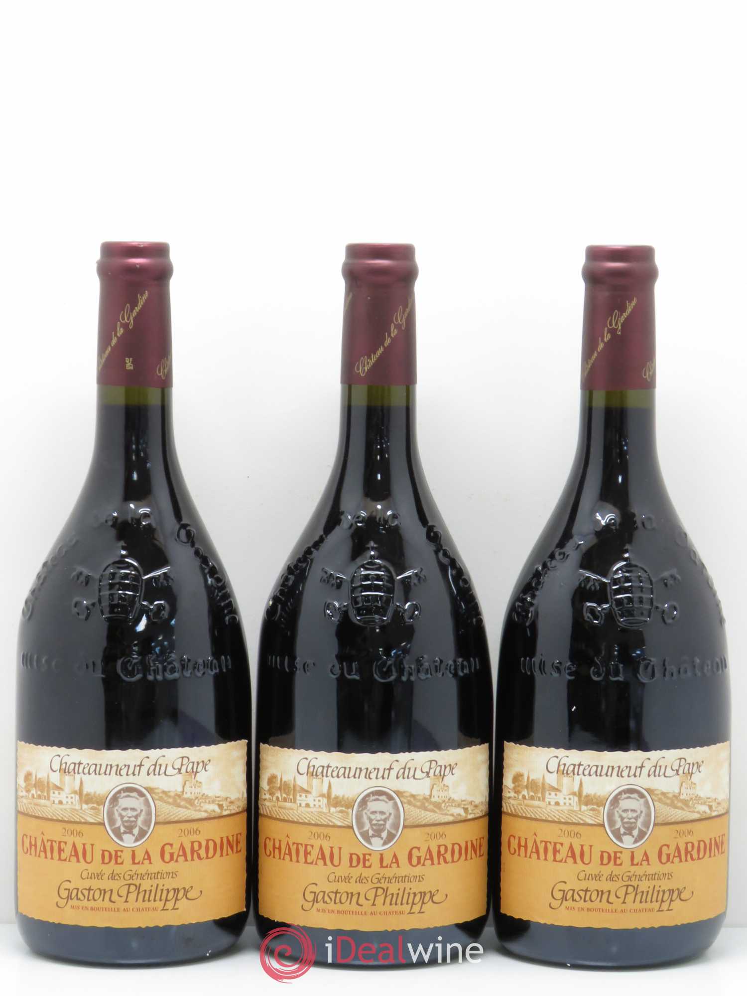 Châteauneuf-du-Pape Cuvée des Générations Château de la Gardine Gaston Philippe (sans prix de réserve) 2006 - Posten von 3 Flaschen - 0