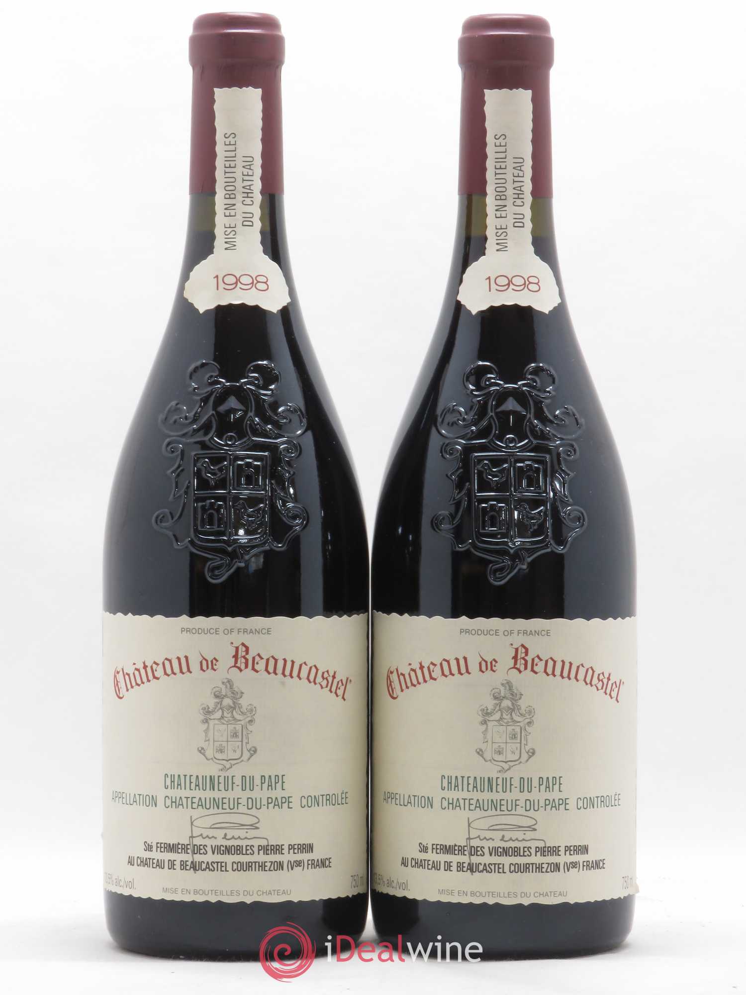 Châteauneuf-du-Pape Château de Beaucastel Famille Perrin 1998 - Lot de 2 bouteilles - 0