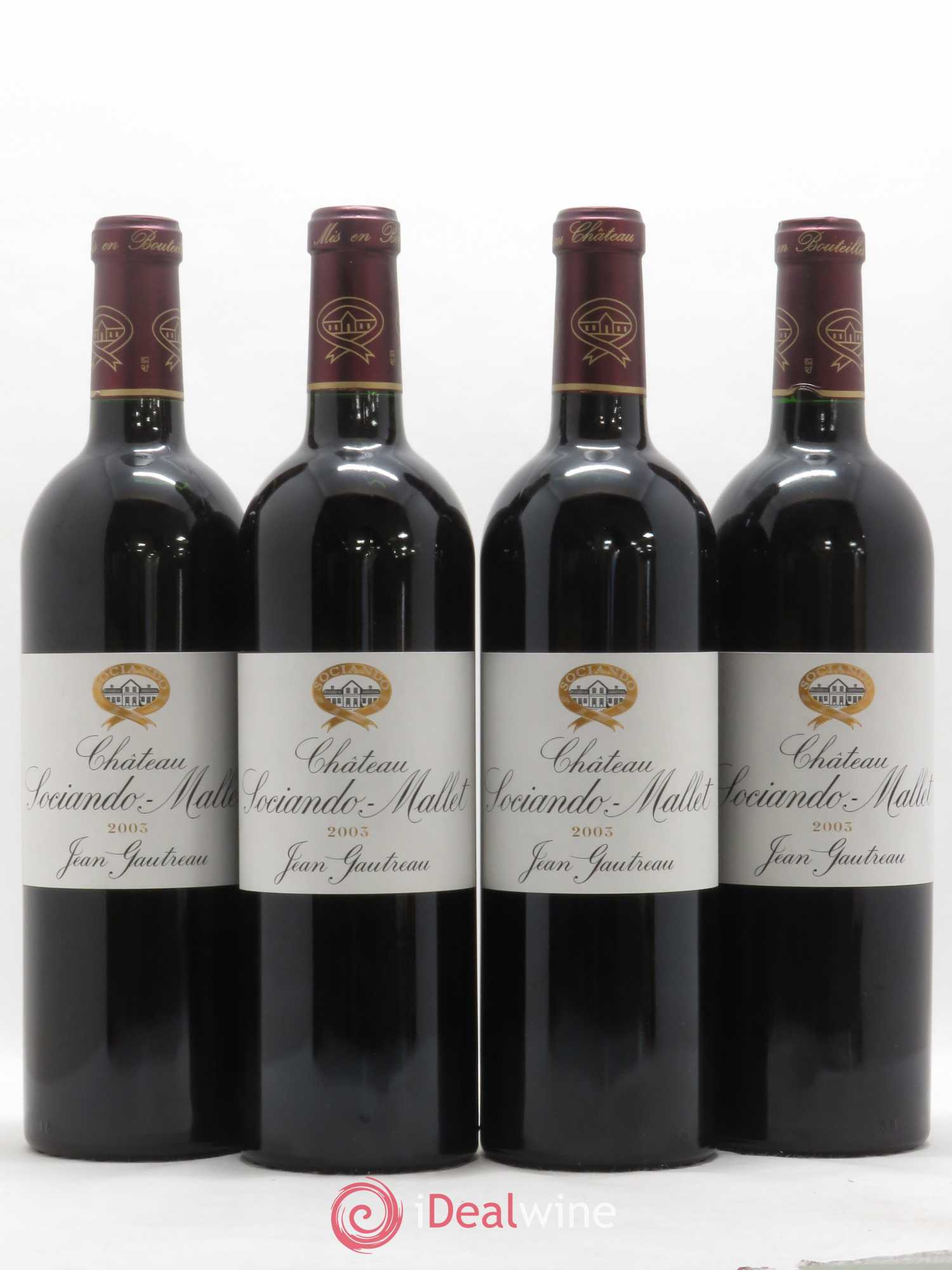 Château Sociando Mallet 2003 - Lot de 4 bouteilles - 0