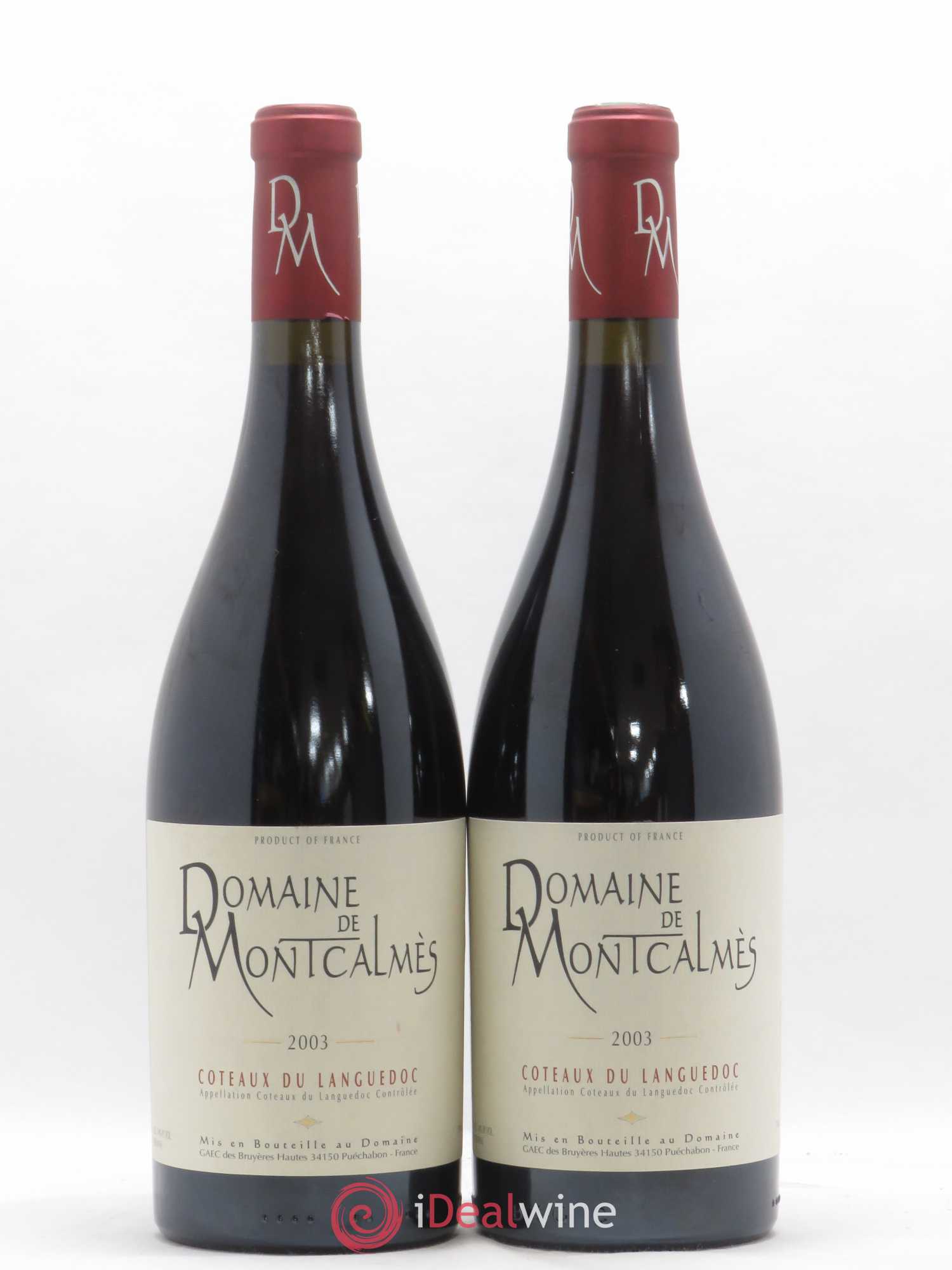 Terrasses du Larzac Domaine de Montcalmès Frédéric Pourtalié 2003 - Lot de 2 bouteilles - 0