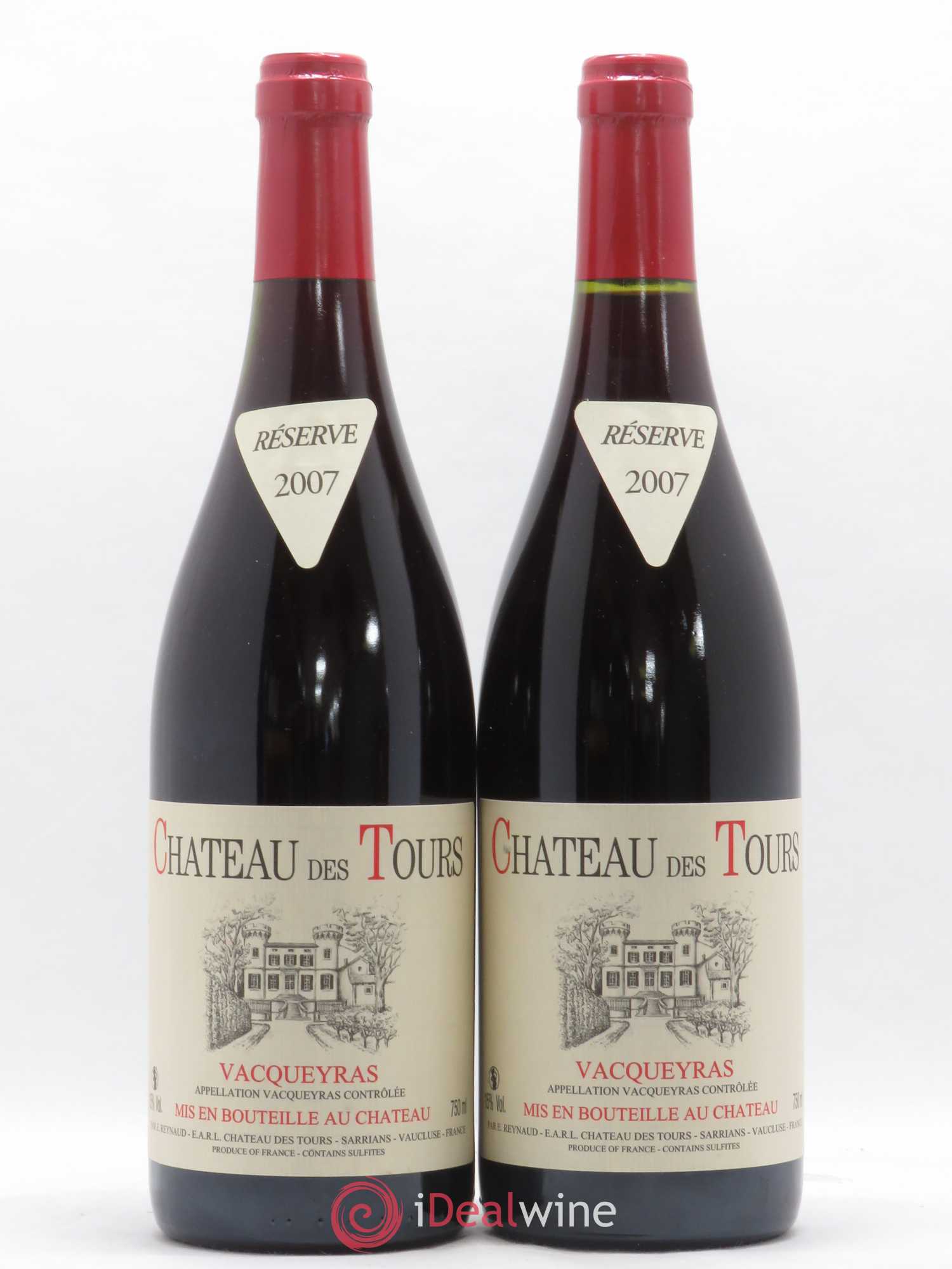Vacqueyras Château des Tours Emmanuel Reynaud 2007 - Lot de 2 bouteilles - 0