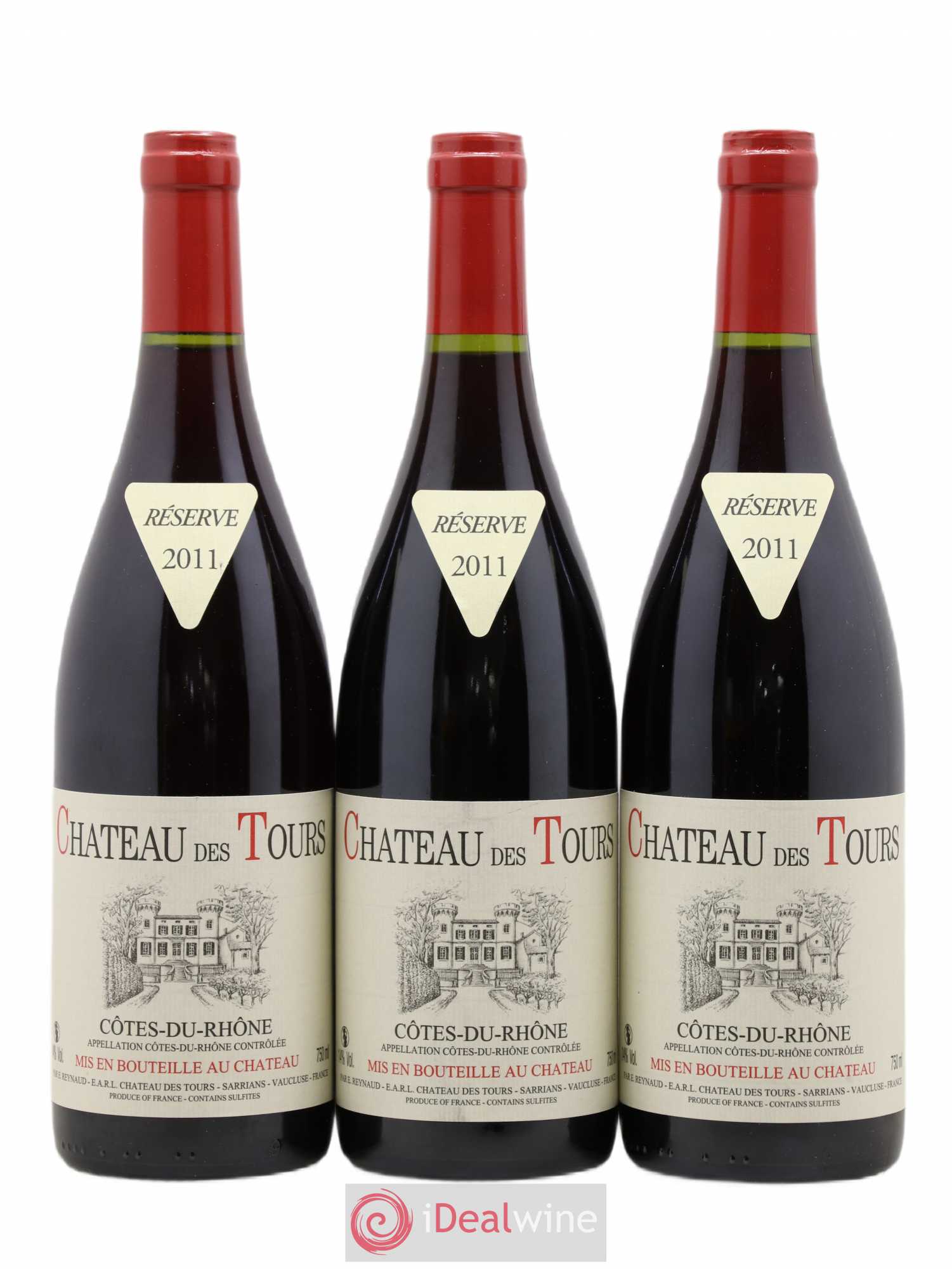 Côtes-du-Rhône Château des Tours Emmanuel Reynaud 2011 - Lot de 3 bouteilles - 0